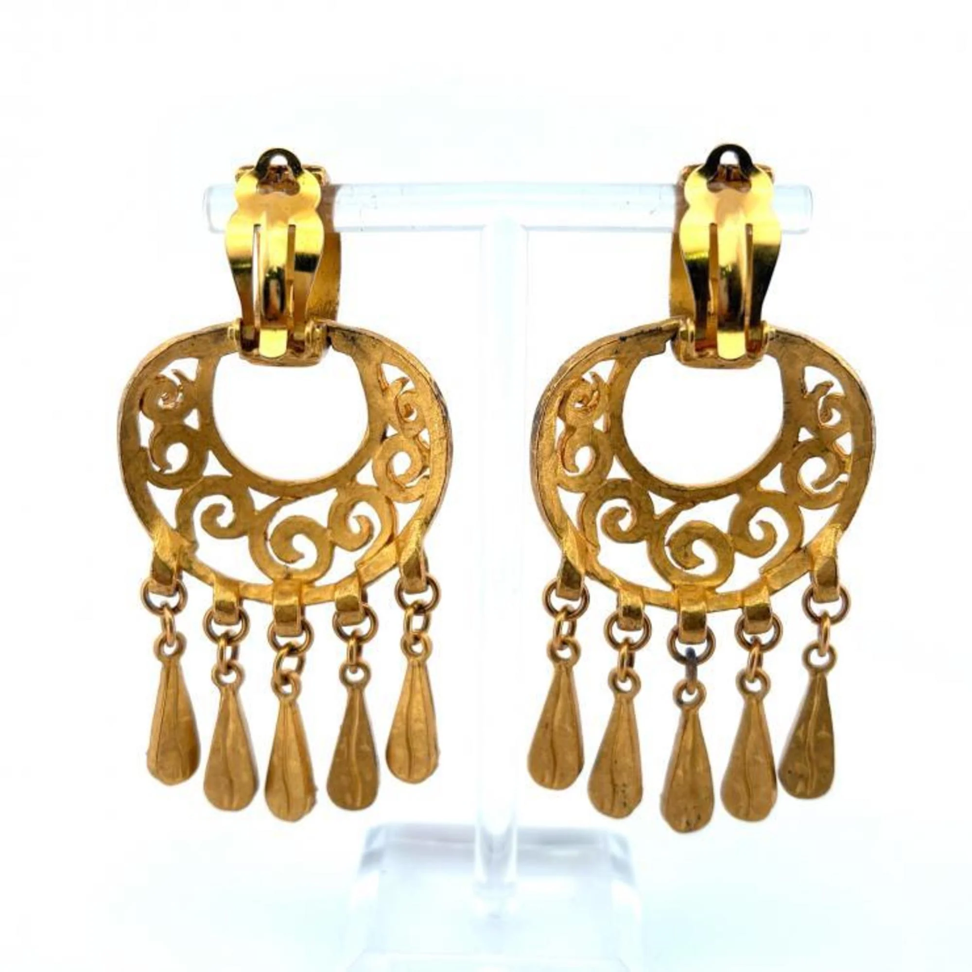 CC Logo Clip-On Earrings Metal Gold-Tone Metal - Image 3