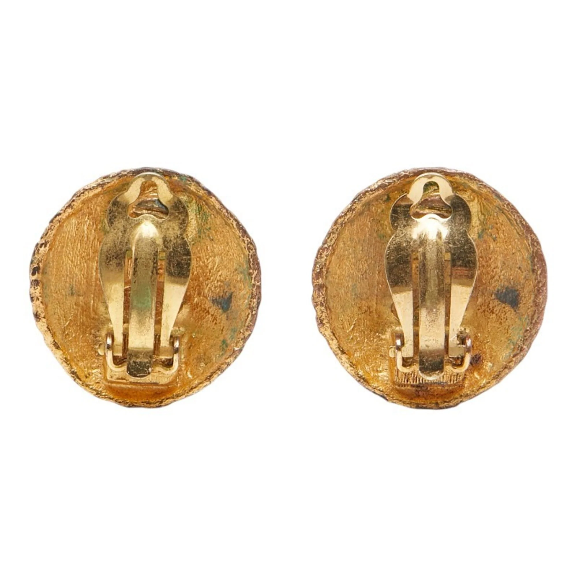 CC Logo Clip-On Earrings Metal Gold-Tone Metal - Image 3