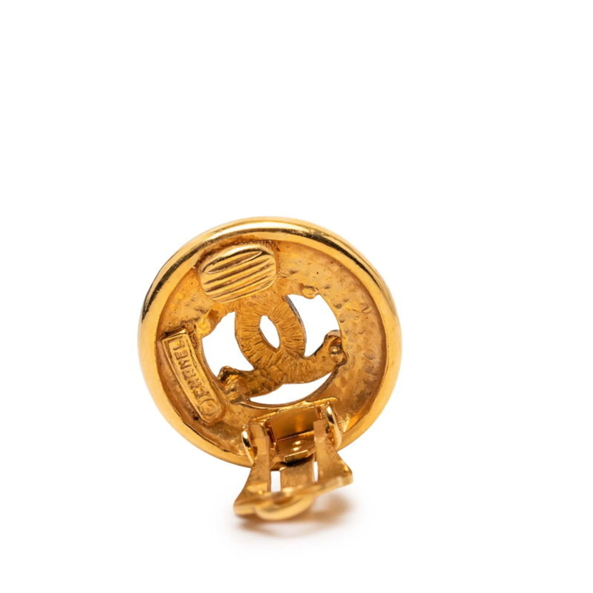 CC Logo Clip-On Earrings Metal Gold-Tone Metal - Image 3