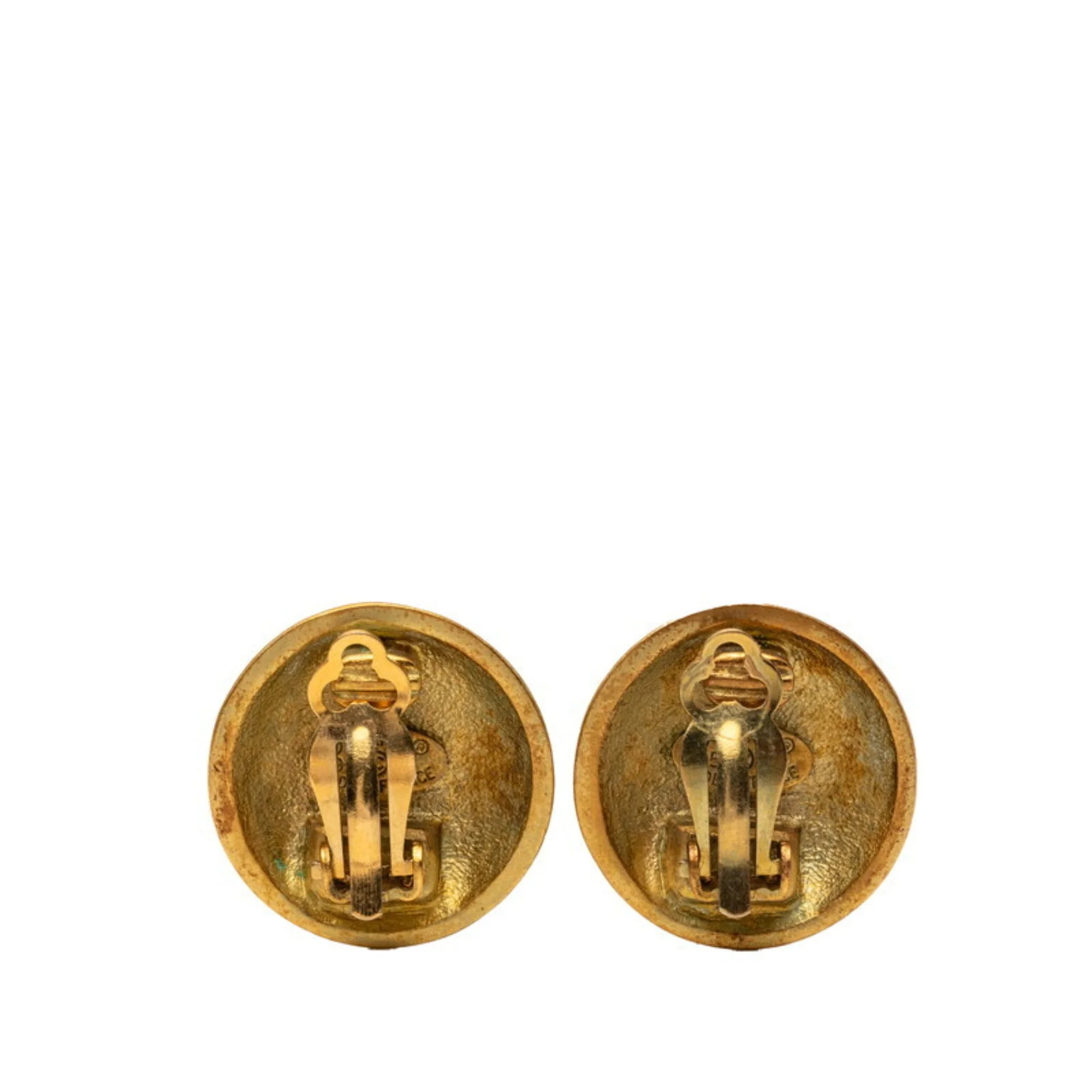 CC Logo Clip-On Earrings Metal Gold-Tone Metal - Image 2