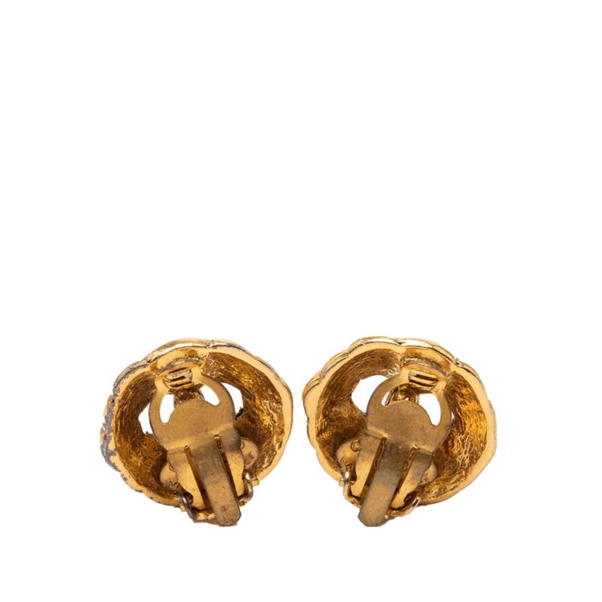 CC Logo Clip-On Earrings Metal Gold-Tone Metal - Image 2