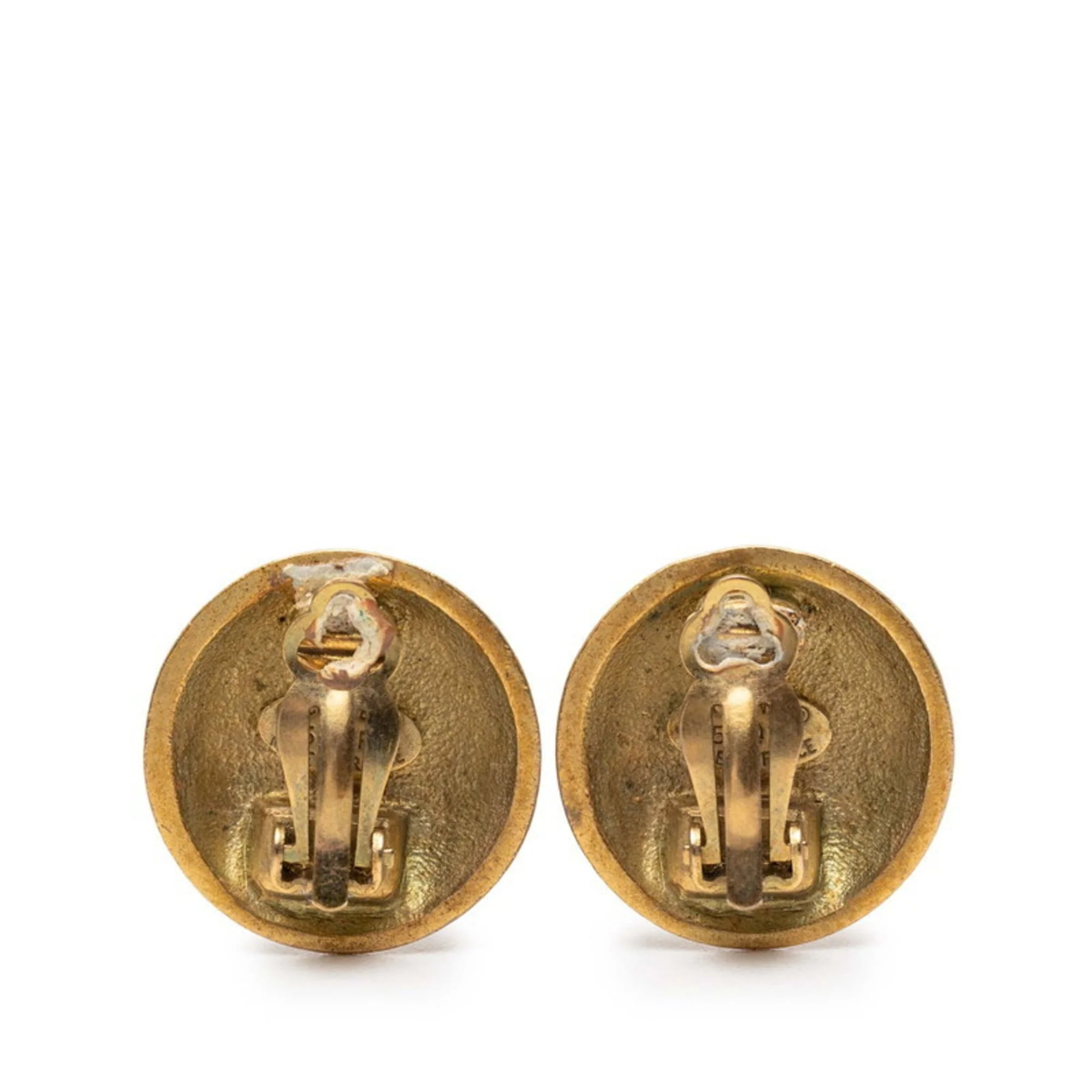 CC Logo Clip-On Earrings Metal Gold-Tone Metal - Image 2