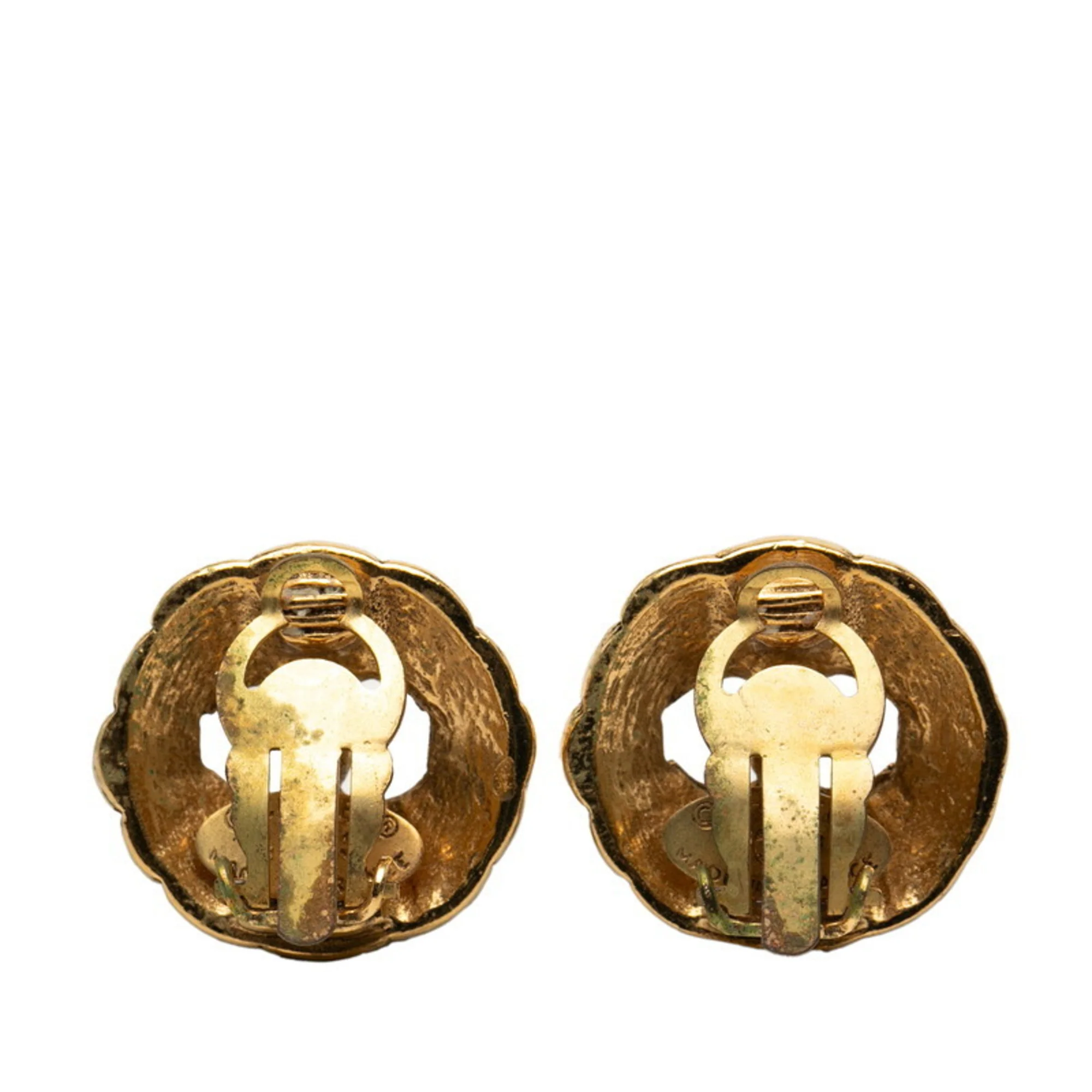 CC Logo Clip-On Earrings Metal Gold-Tone Metal - Image 2
