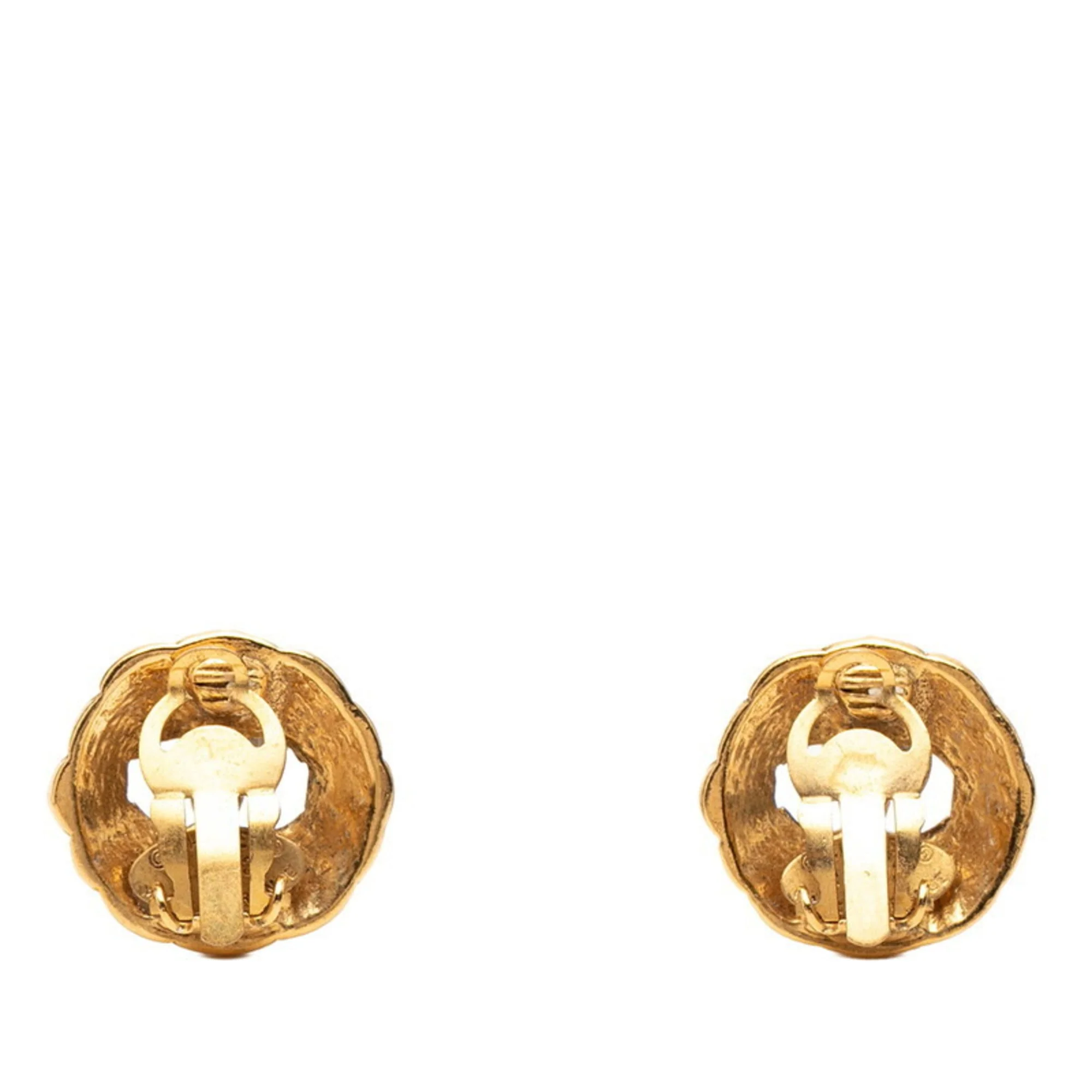 CC Logo Clip-On Earrings Metal Gold-Tone Metal - Image 2