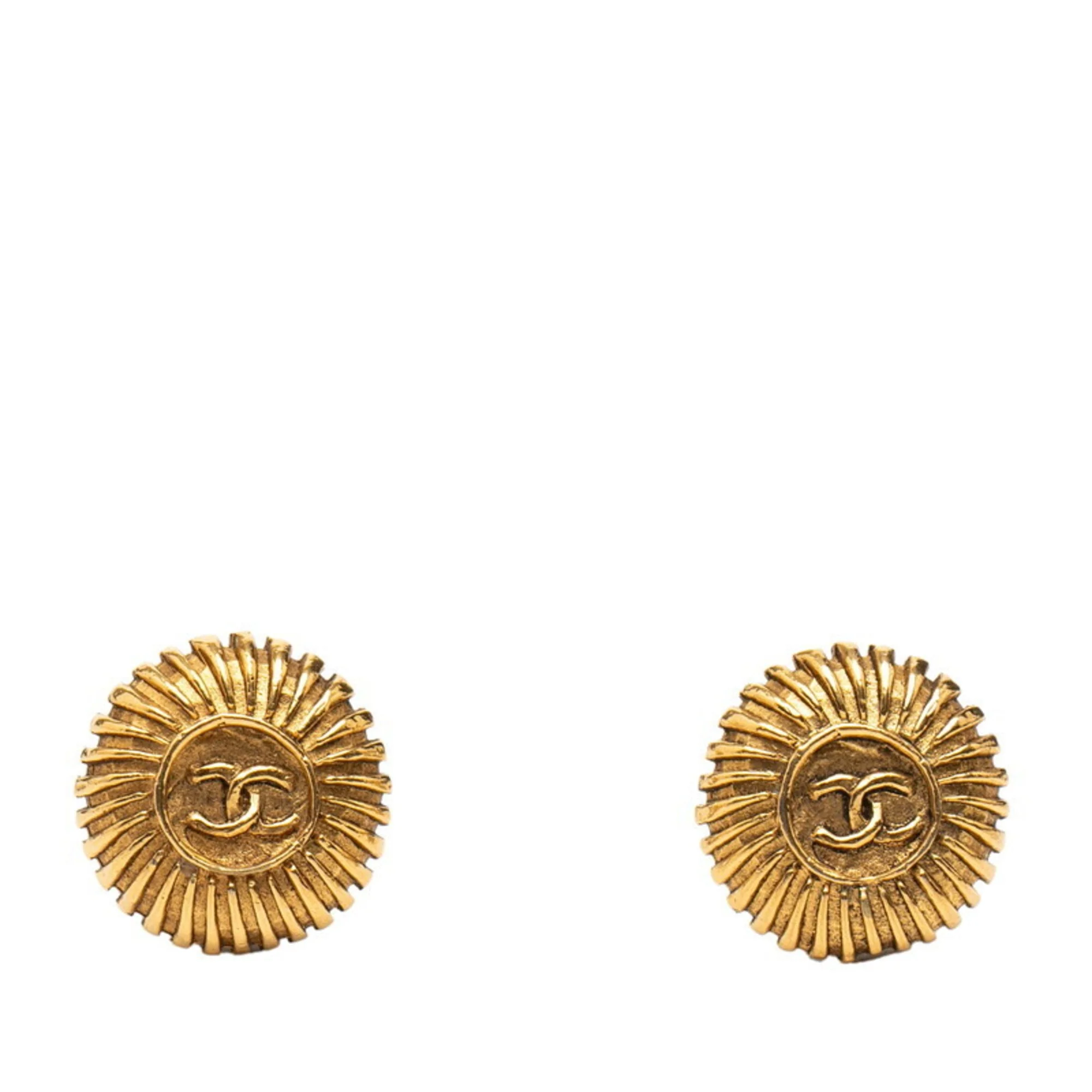 CC Logo Clip-On Earrings Metal Gold-Tone Metal