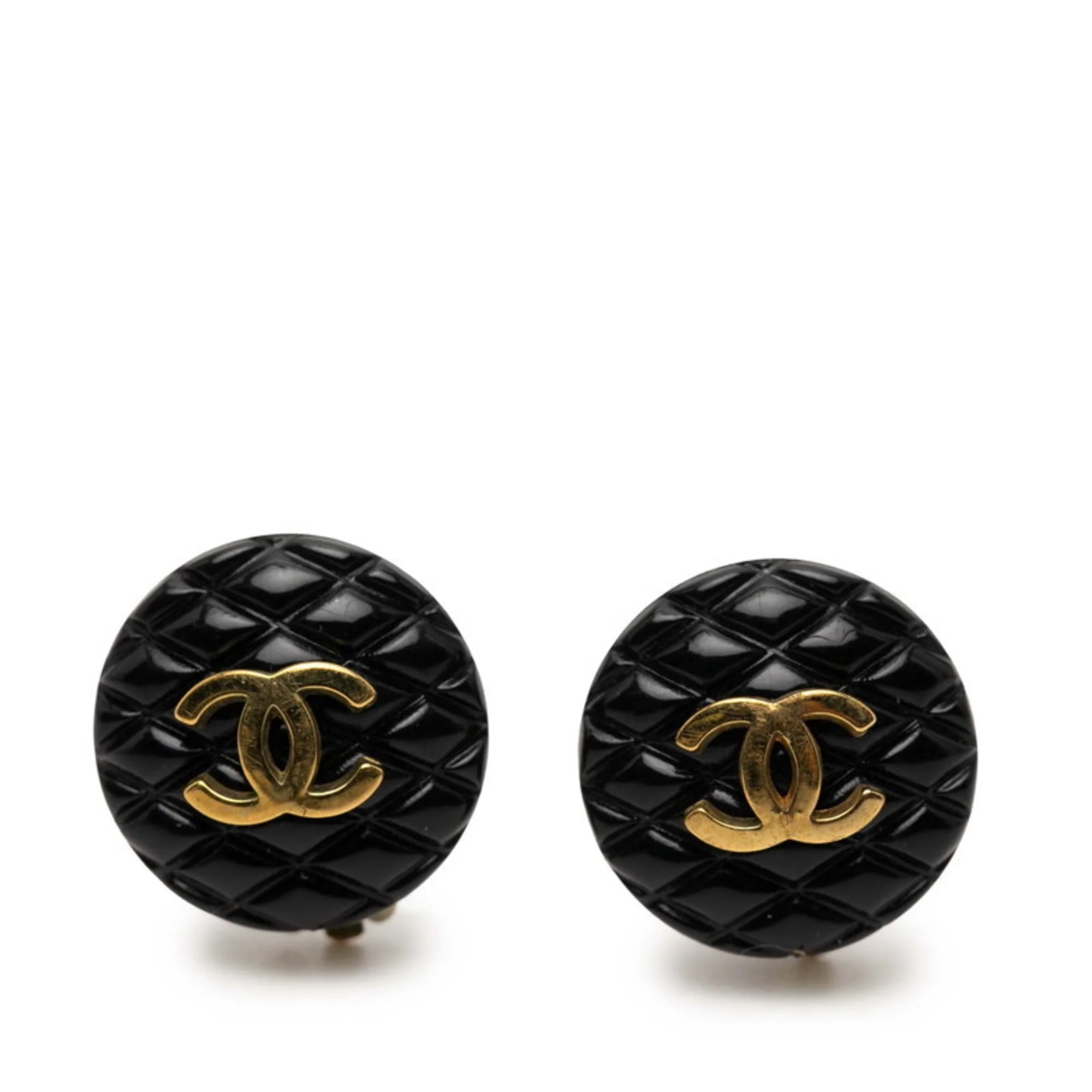 CC Logo Clip-On Earrings Metal Gold-Tone Metal