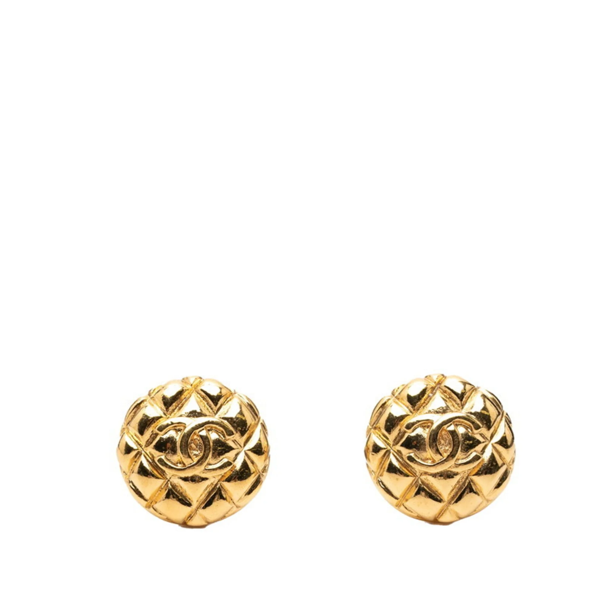 CC Logo Clip-On Earrings Metal Gold-Tone Metal