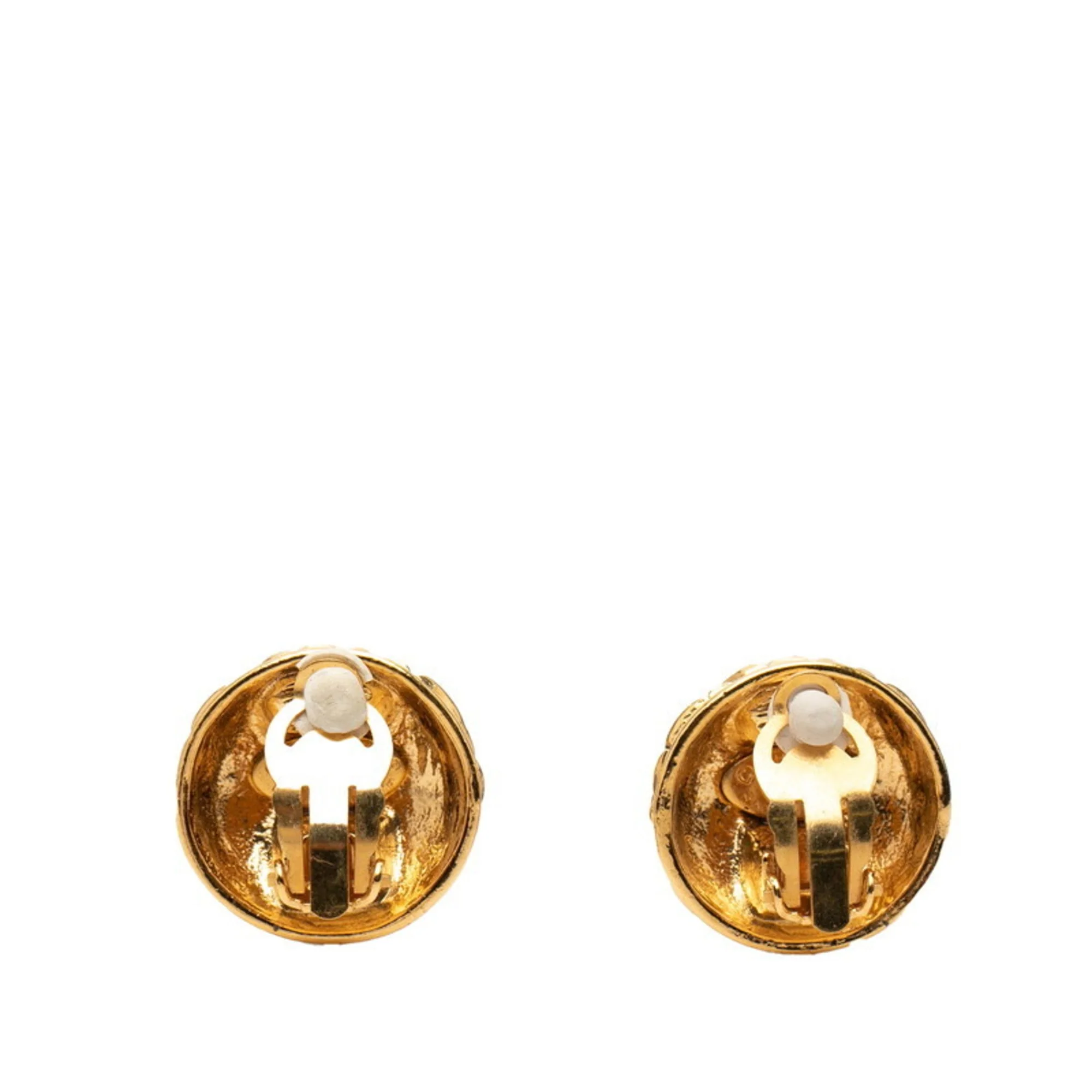 CC Logo Clip-On Earrings Metal Gold-Tone Metal - Image 2