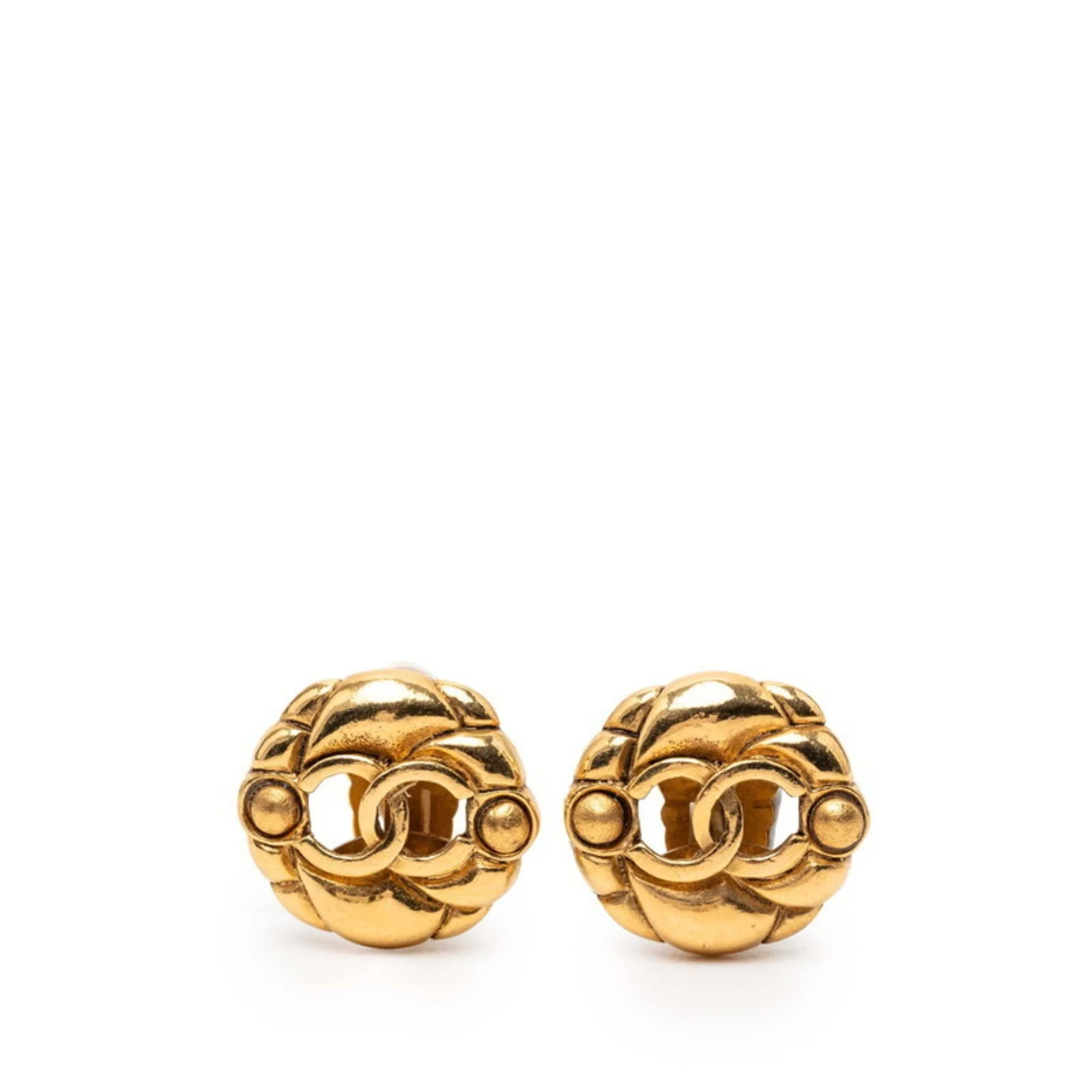 CC Logo Clip-On Earrings Metal Gold-Tone Metal