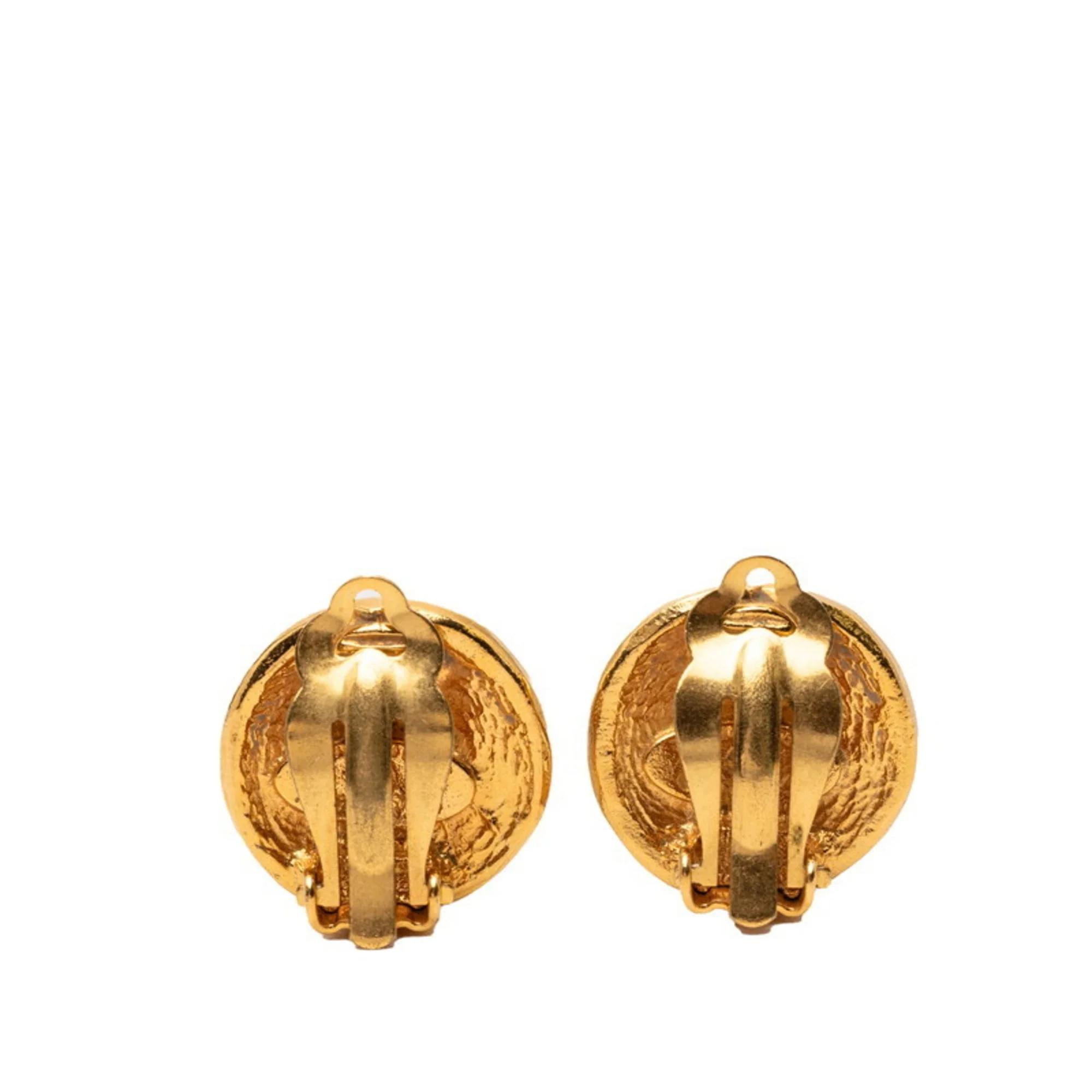 CC Logo Clip-On Earrings Metal Gold-Tone Metal - Image 2