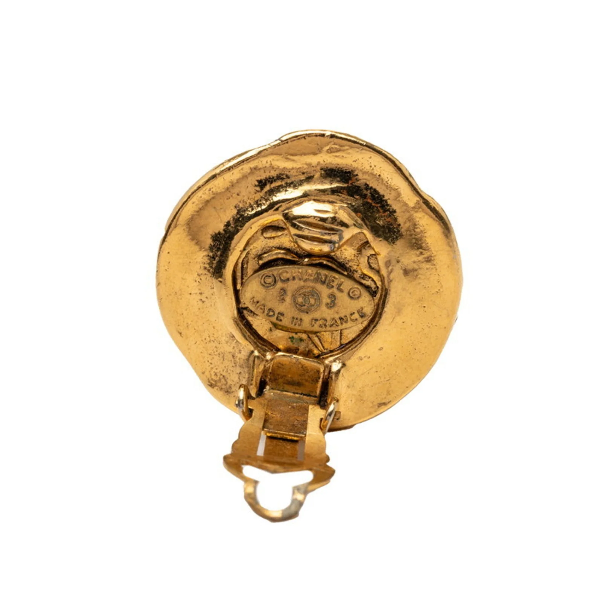 CC Logo Clip-On Earrings Metal Gold-Tone Metal - Image 3