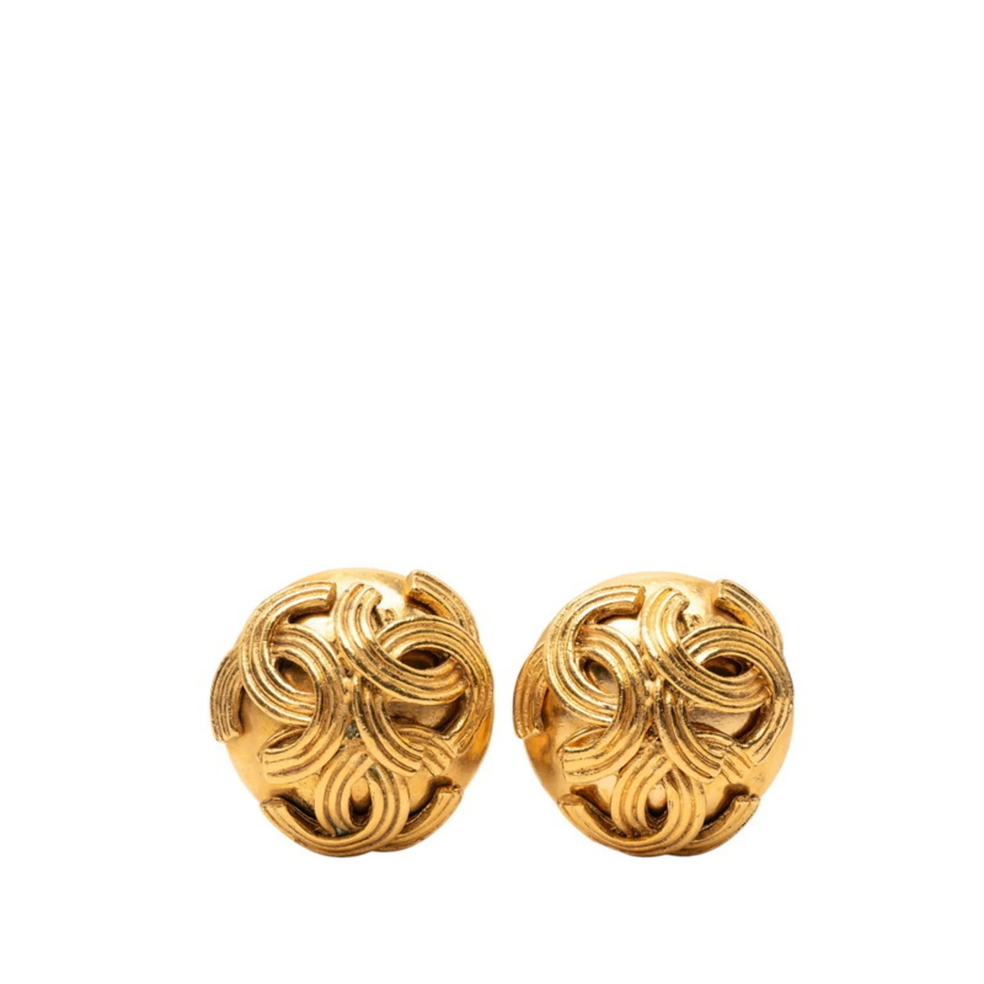 CC Logo Clip-On Earrings Metal Gold-Tone Metal