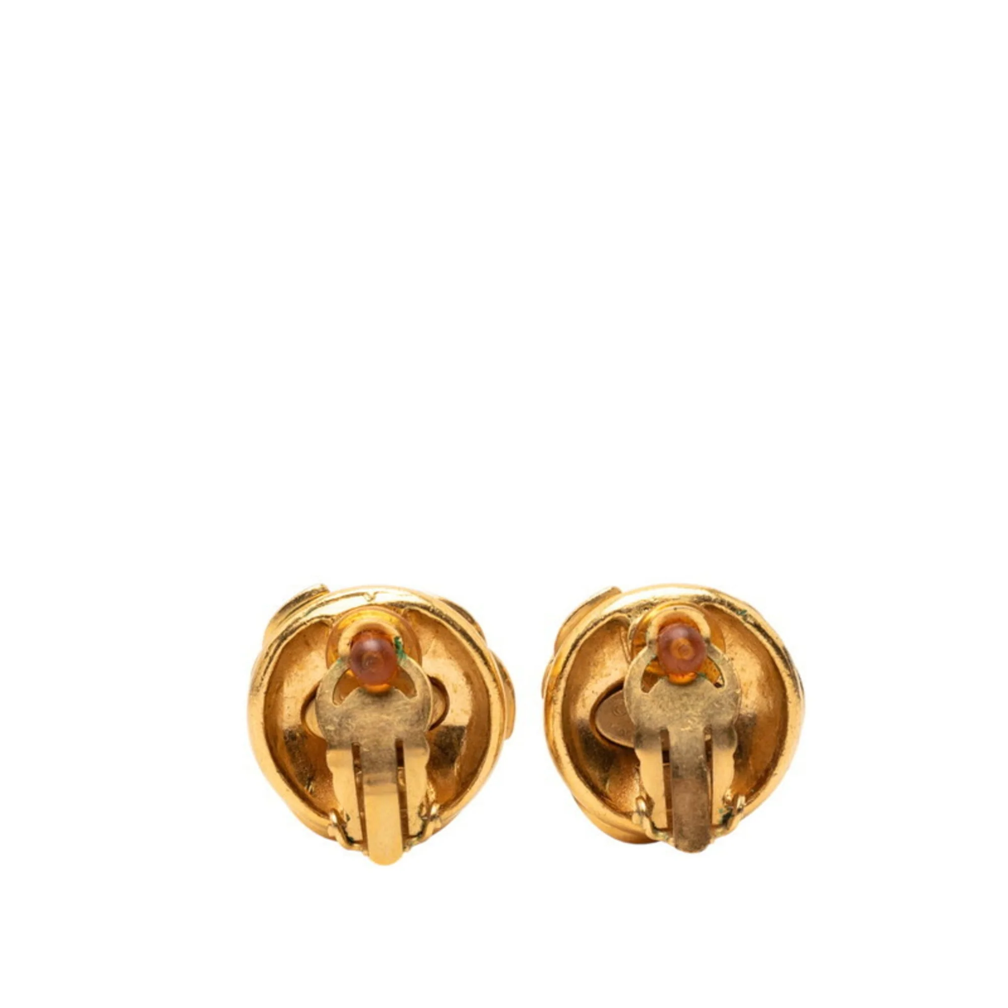CC Logo Clip-On Earrings Metal Gold-Tone Metal - Image 2