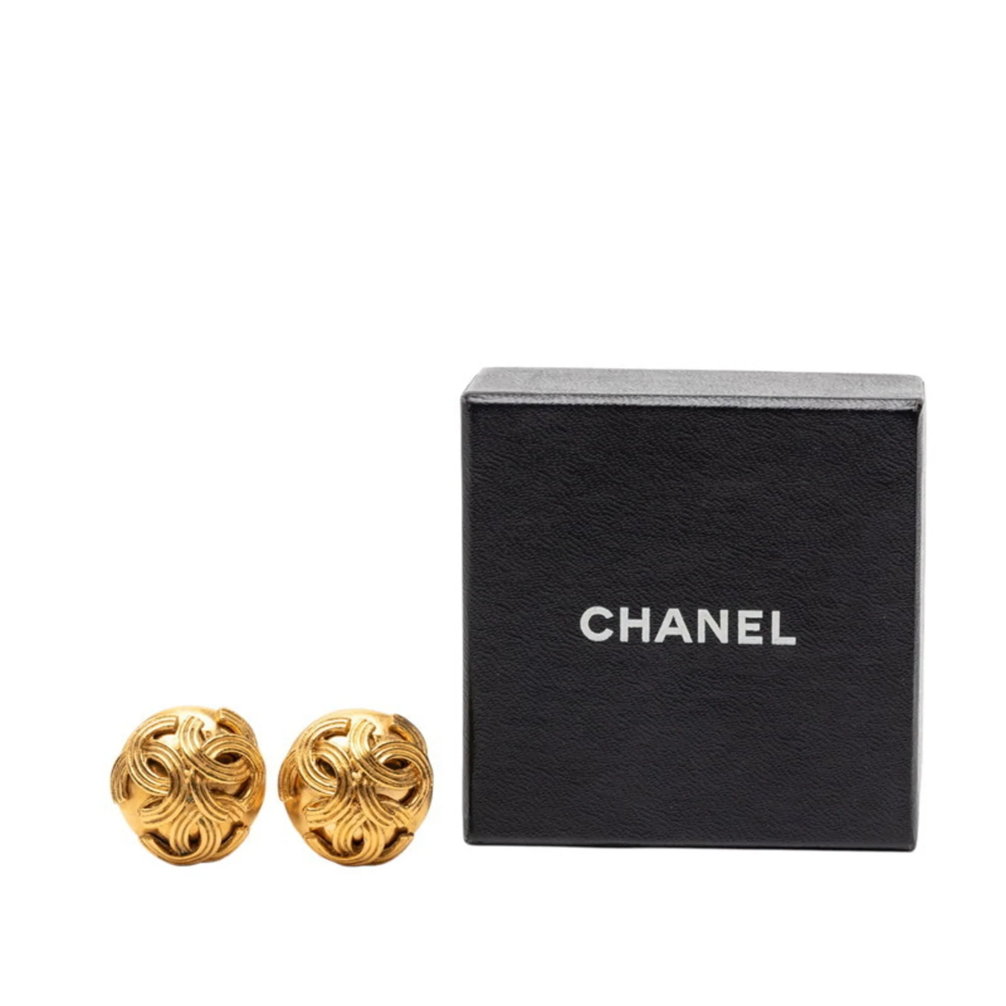 CC Logo Clip-On Earrings Metal Gold-Tone Metal - Image 4