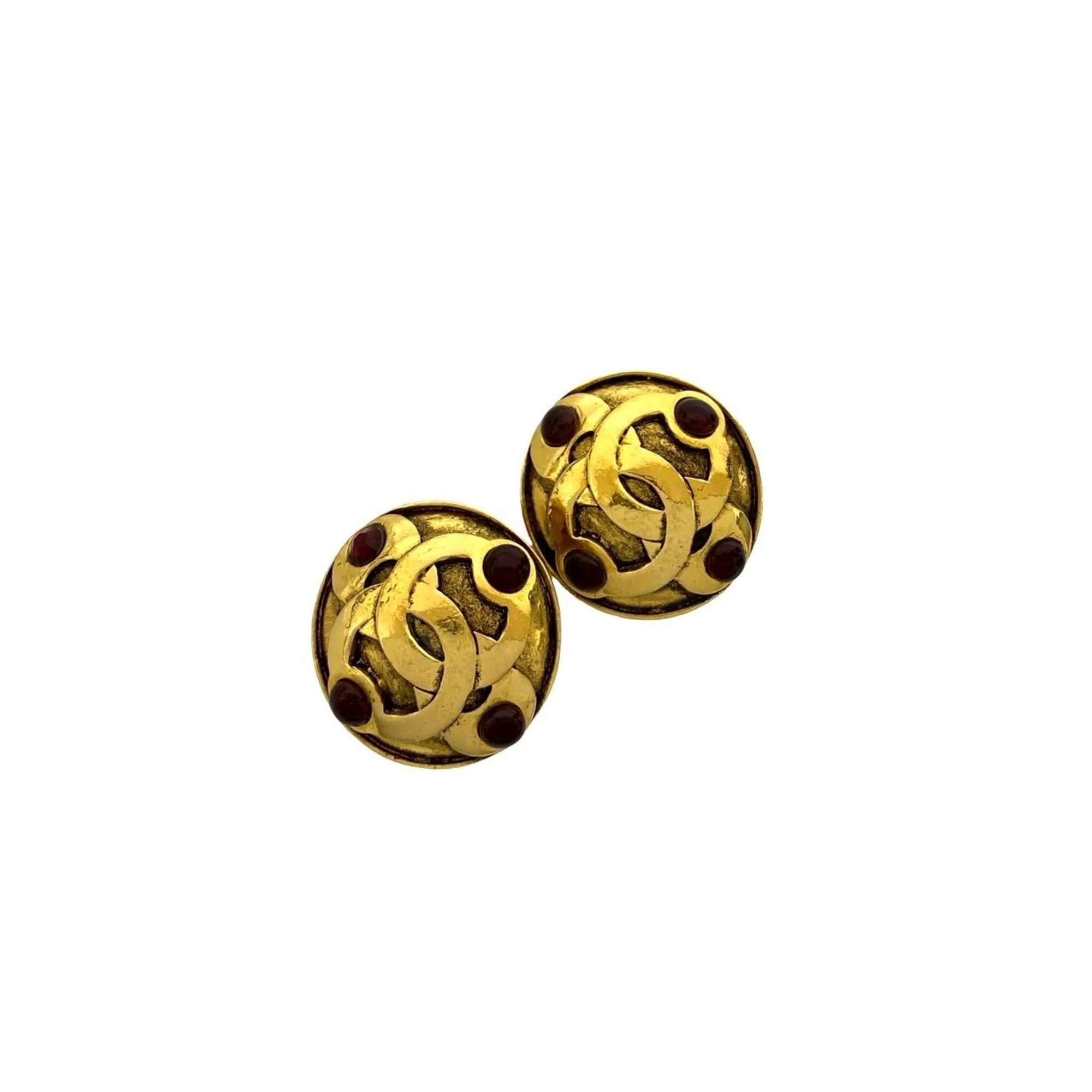 CC Logo Clip-On Earrings Metal Gold-Tone Metal