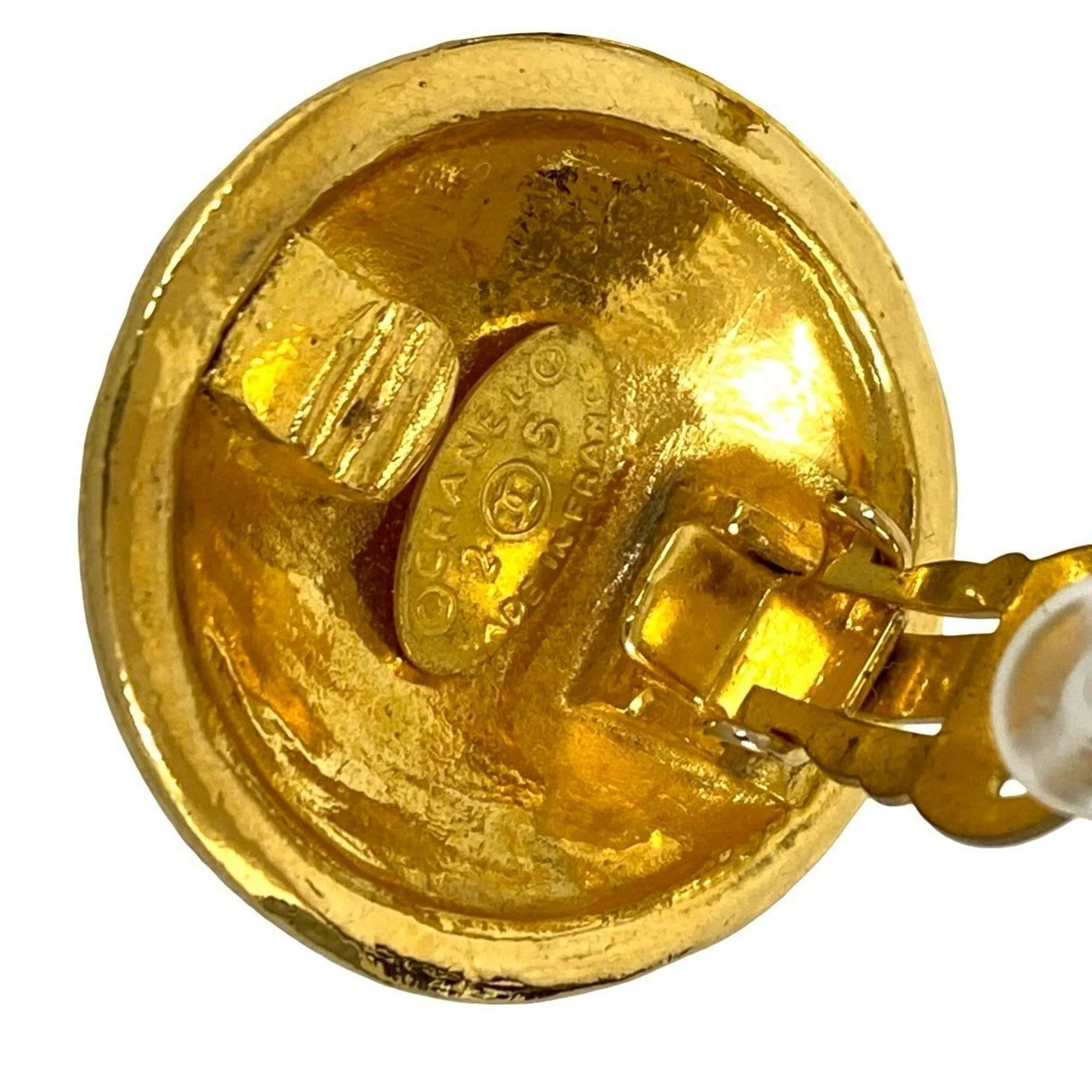 CC Logo Clip-On Earrings Metal Gold-Tone Metal - Image 2
