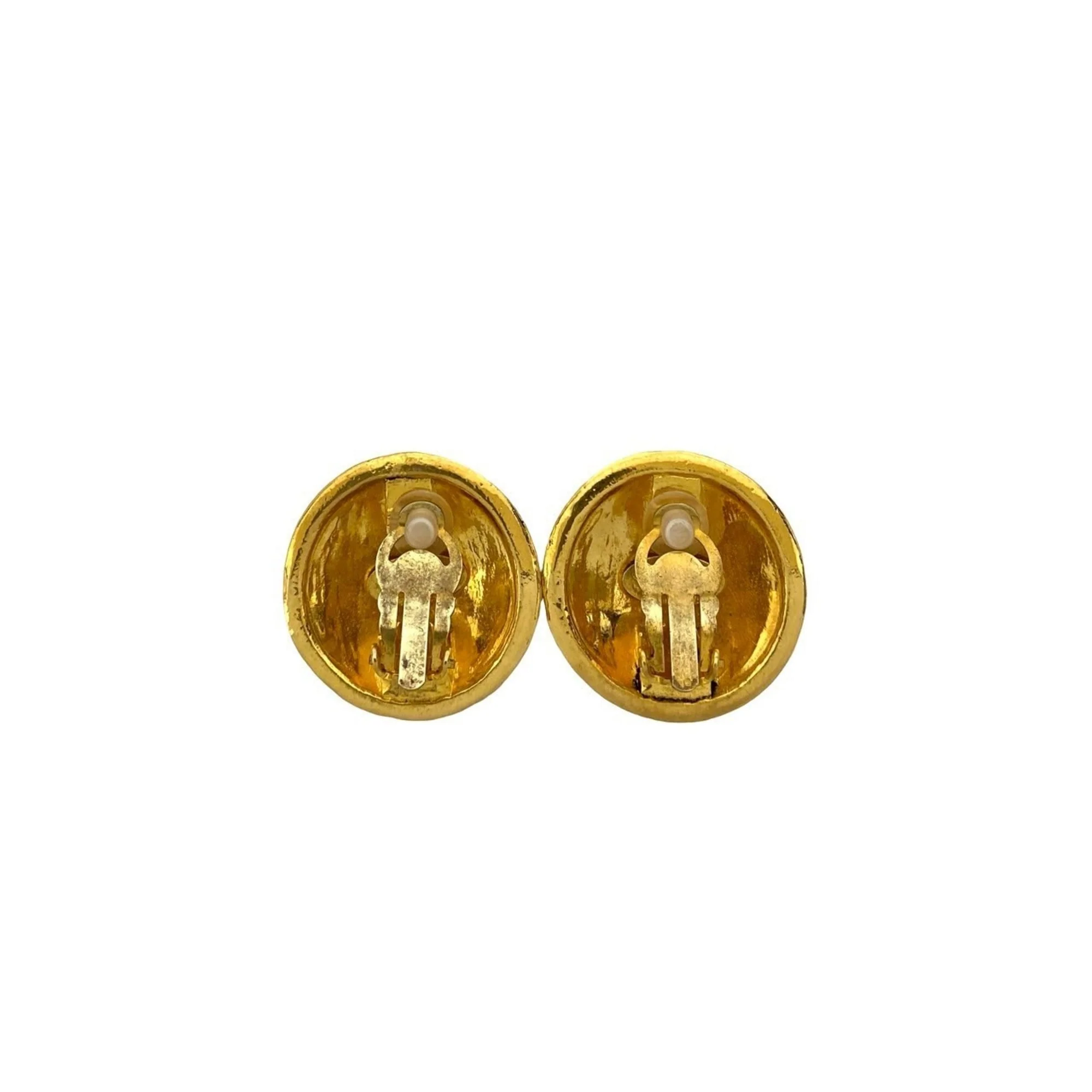 CC Logo Clip-On Earrings Metal Gold-Tone Metal - Image 5