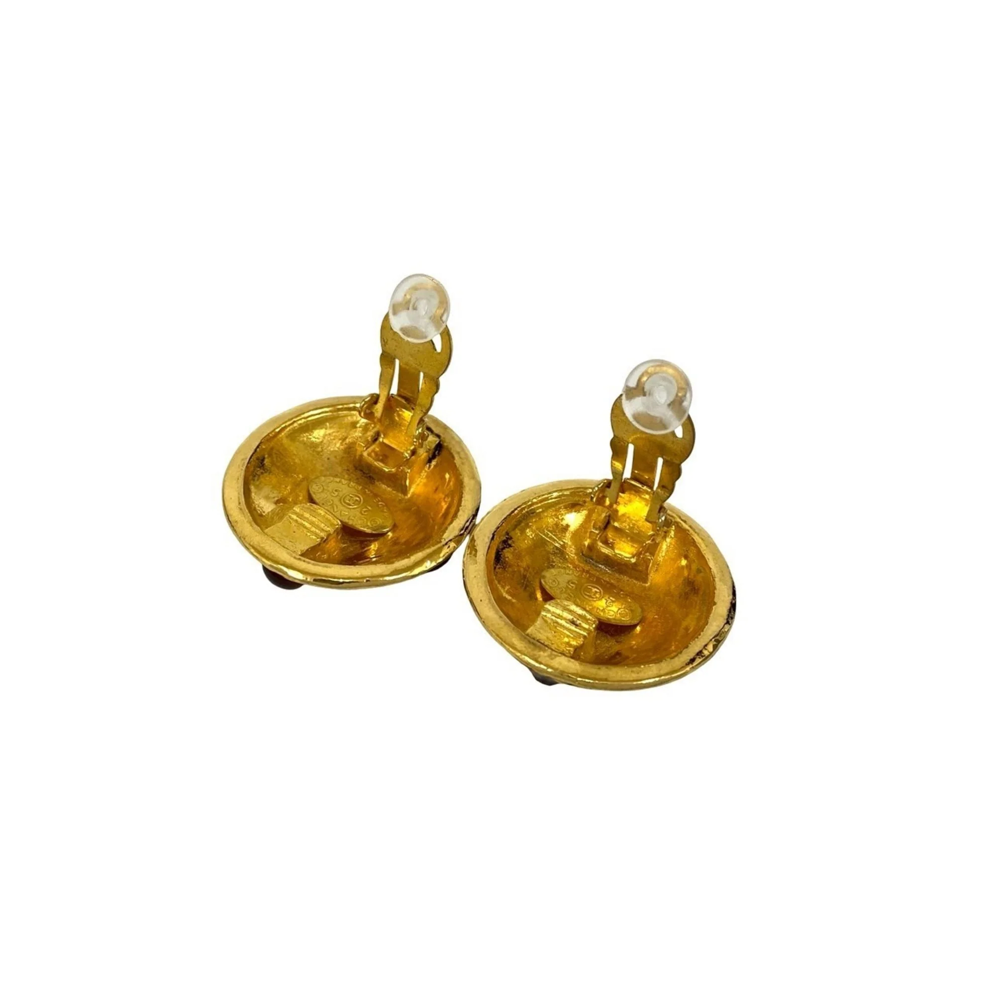 CC Logo Clip-On Earrings Metal Gold-Tone Metal - Image 6