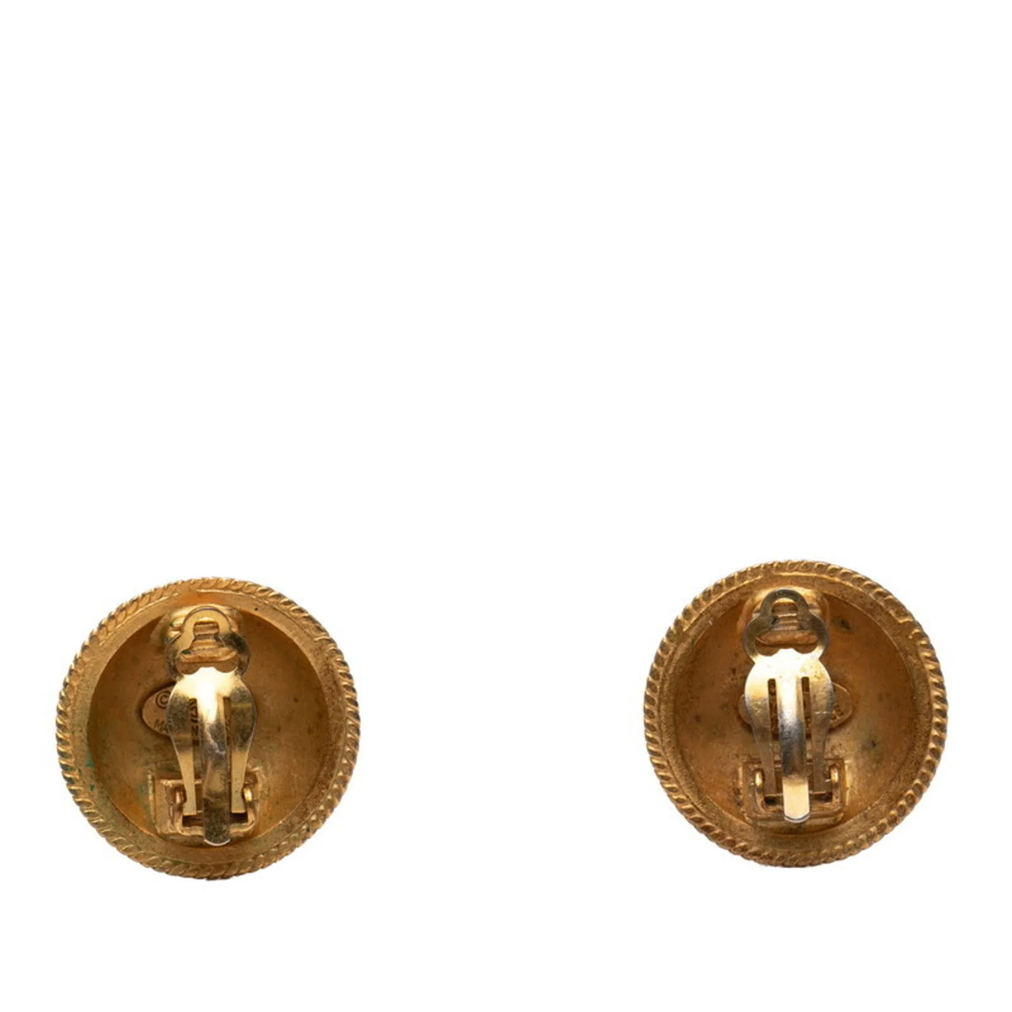 CC Logo Clip-On Earrings Metal Gold-Tone Metal - Image 2