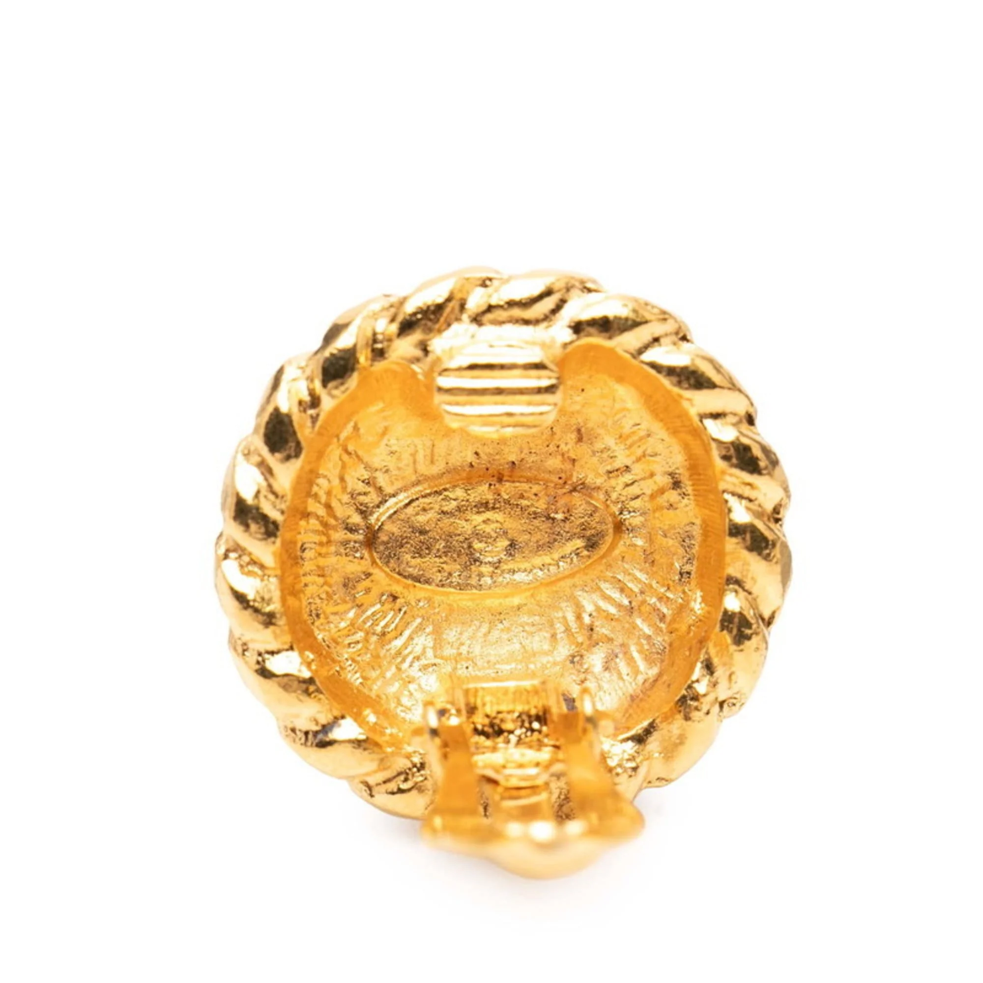 CC Logo Clip-On Earrings Metal Gold-Tone Metal - Image 3