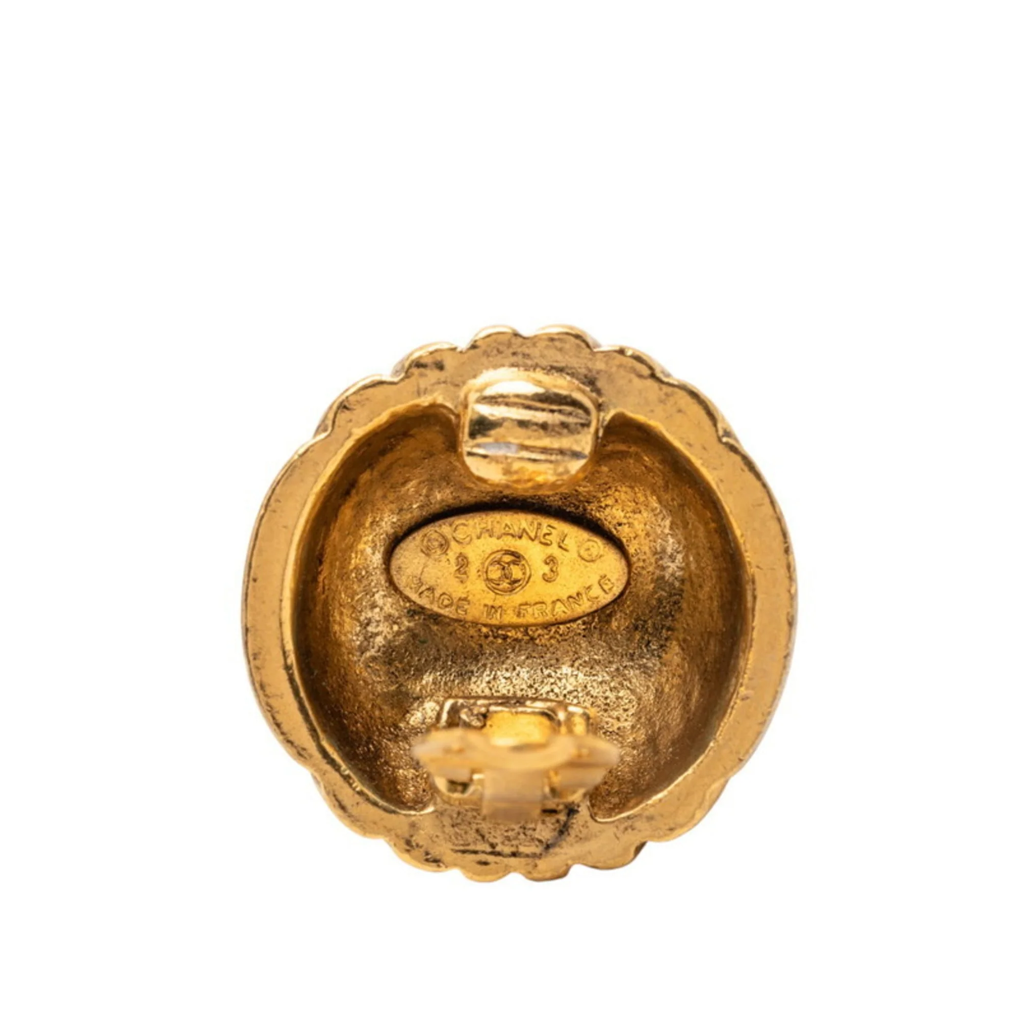 CC Logo Clip-On Earrings Metal Gold-Tone Metal - Image 3