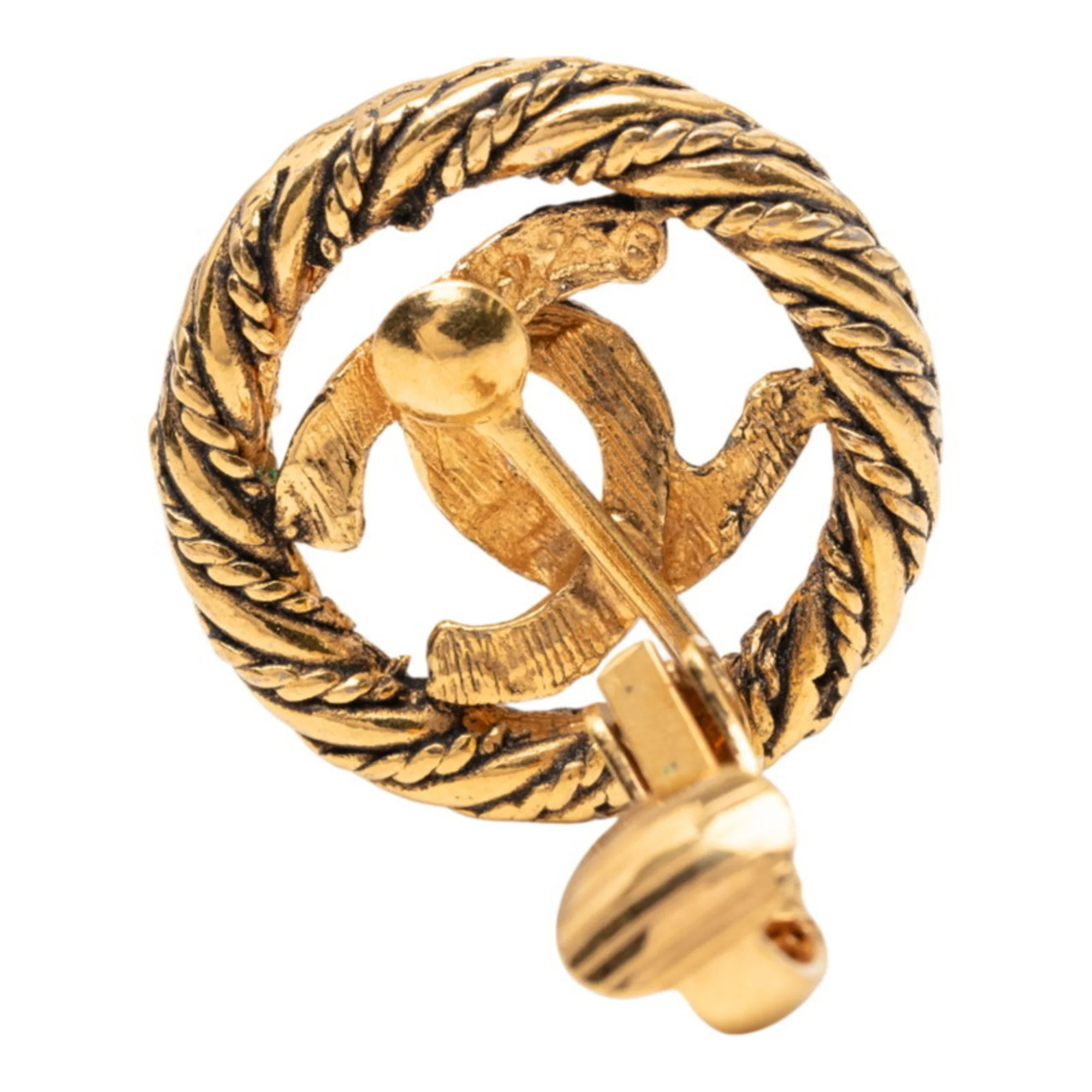 CC Logo Clip-On Earrings Metal Gold-Tone Metal - Image 3