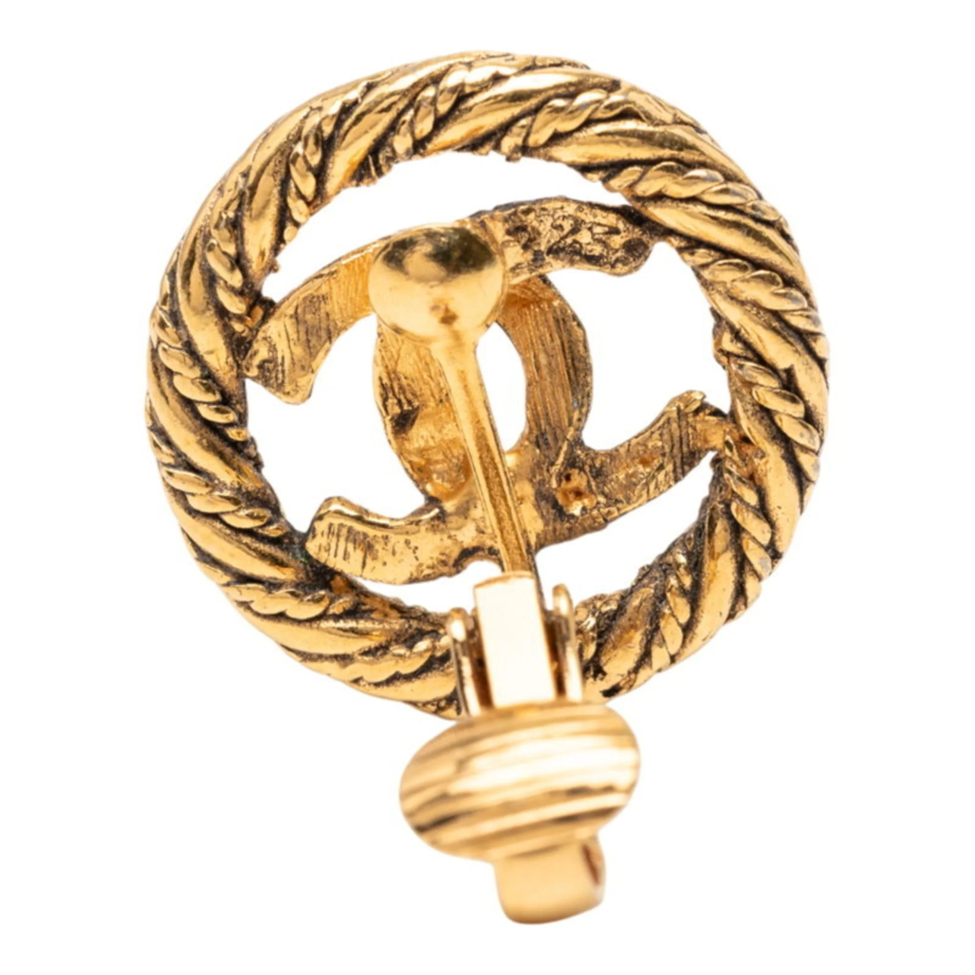 CC Logo Clip-On Earrings Metal Gold-Tone Metal - Image 4