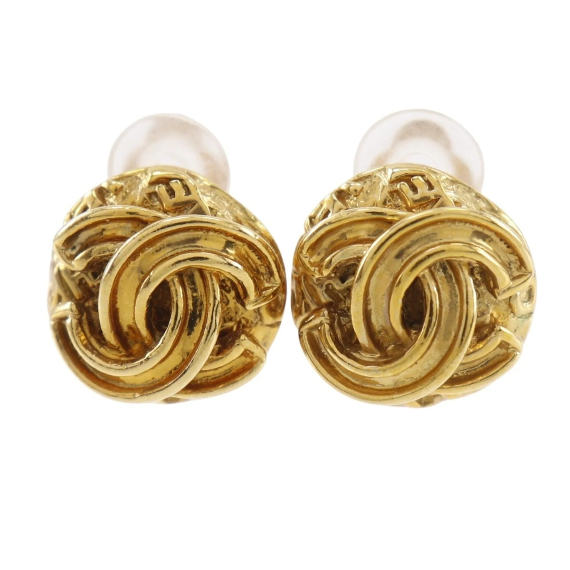 CC Logo Clip-On Earrings Metal Gold-Tone Metal