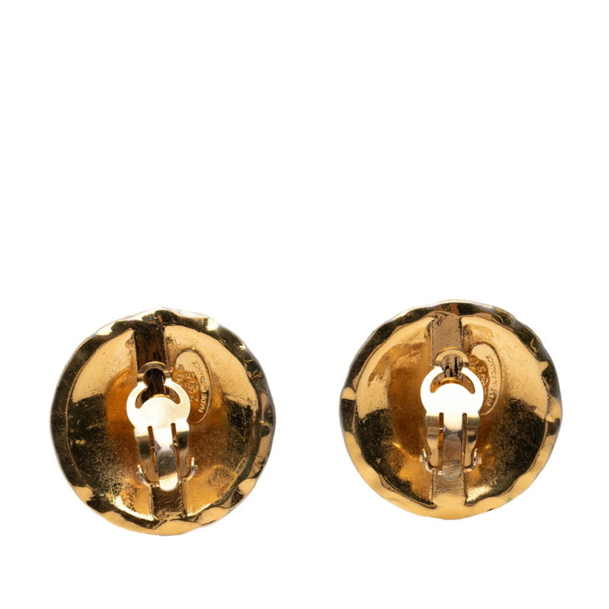 CC Logo Clip-On Earrings Metal Gold-Tone Metal - Image 2