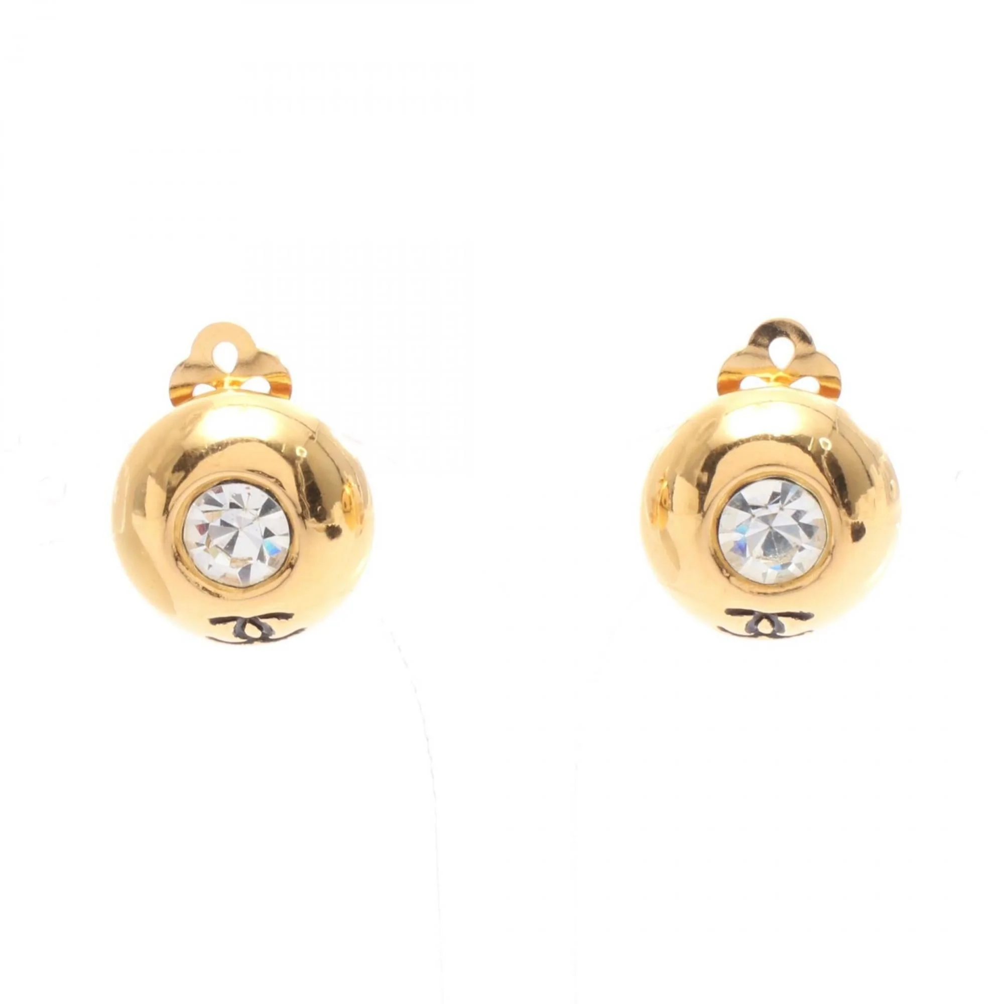 CC Logo Clip-On Earrings Metal Gold-Tone Metal