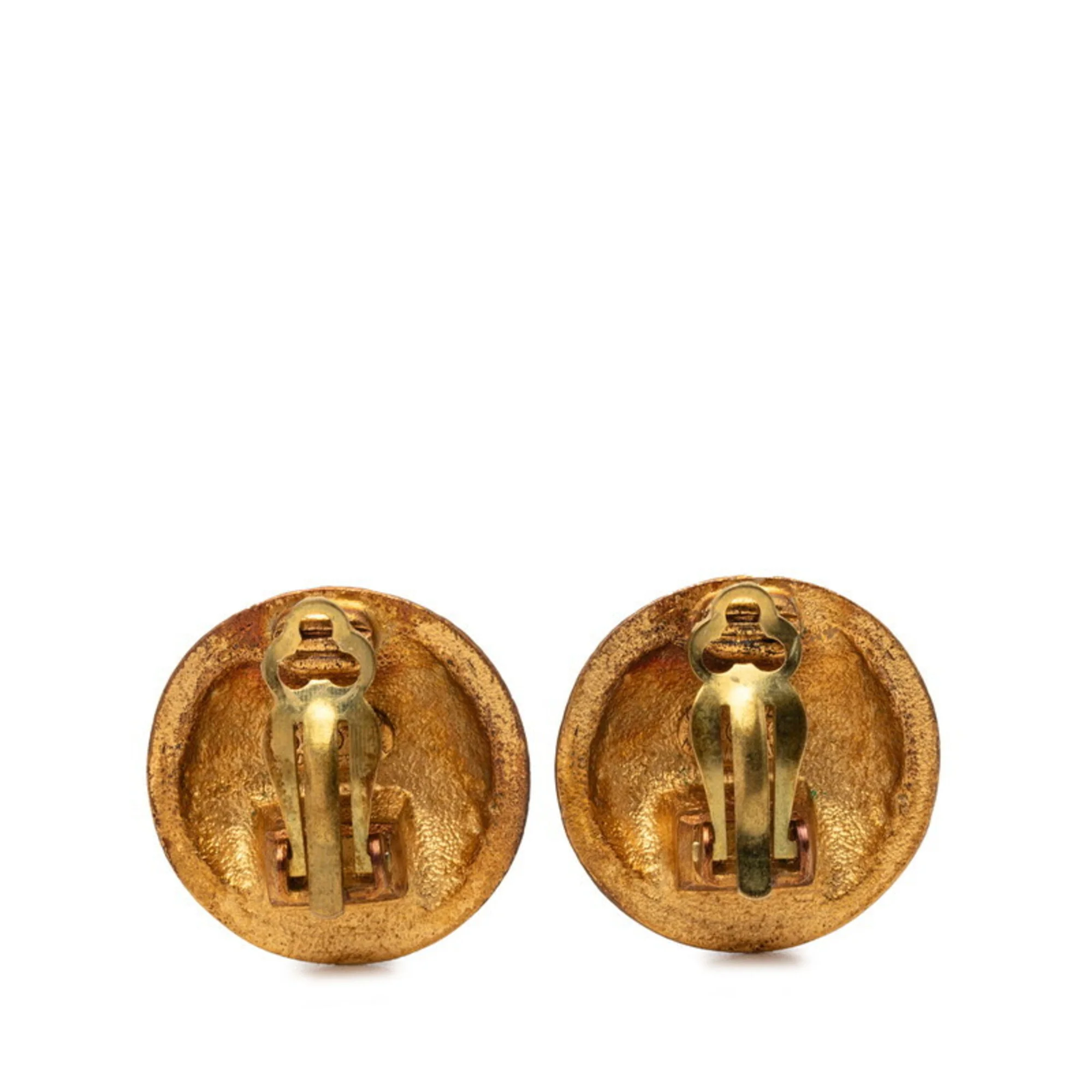CC Logo Clip-On Earrings Metal Gold-Tone Metal - Image 2