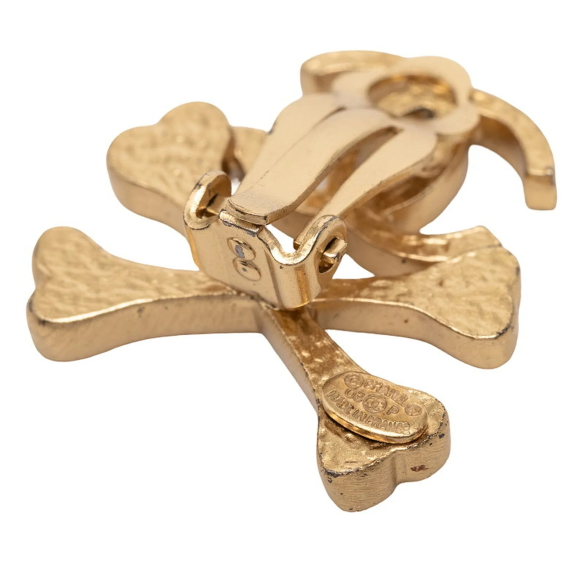 CC Logo Clip-On Earrings Metal Gold-Tone Metal - Image 3