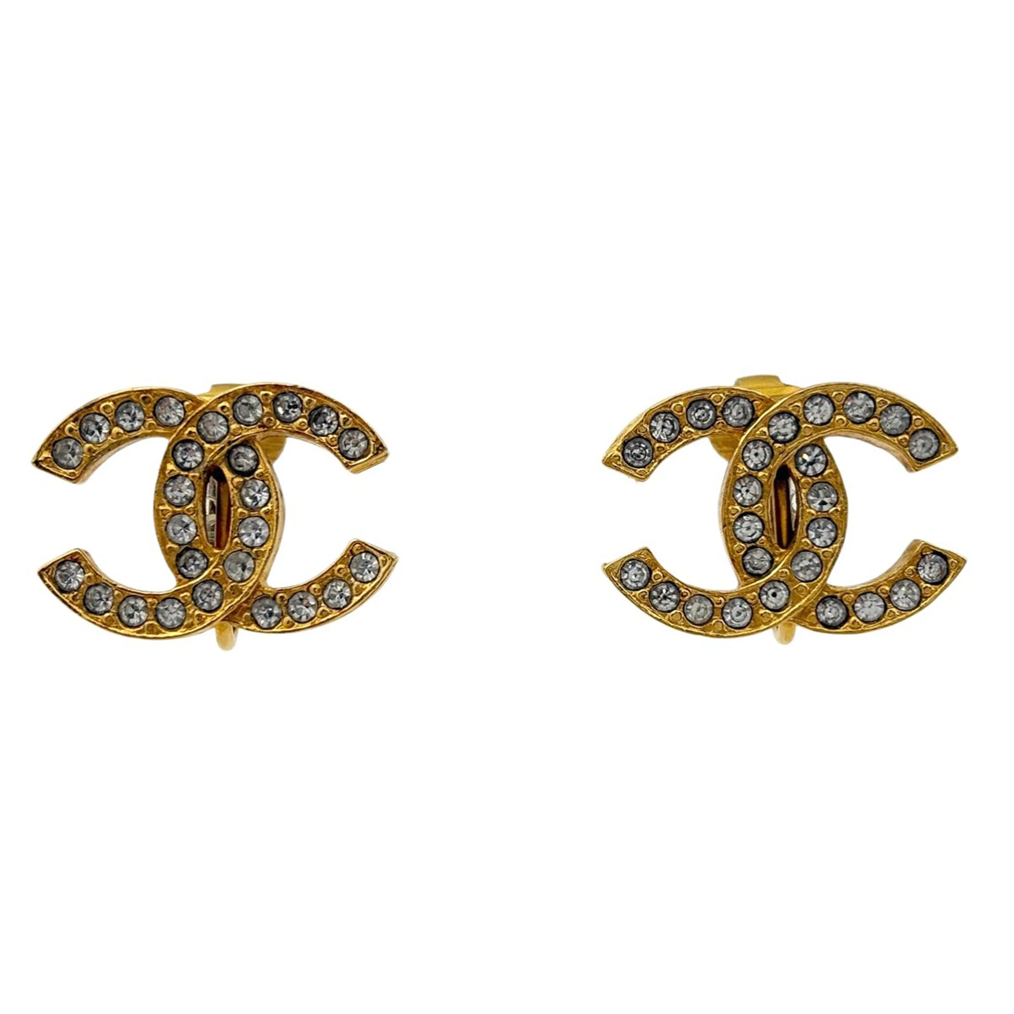 CC Logo Clip-On Earrings Metal Gold-Tone Metal
