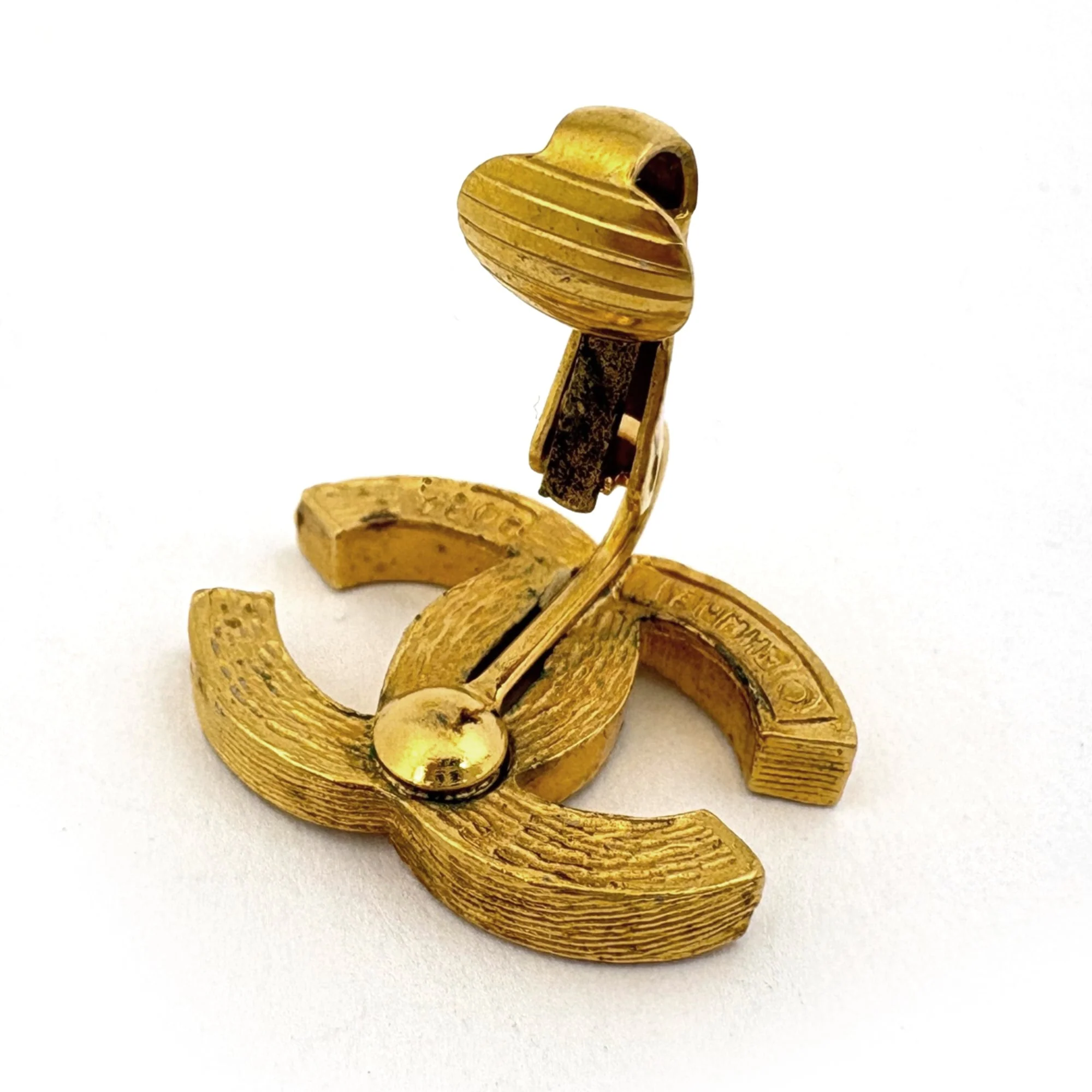 CC Logo Clip-On Earrings Metal Gold-Tone Metal - Image 3