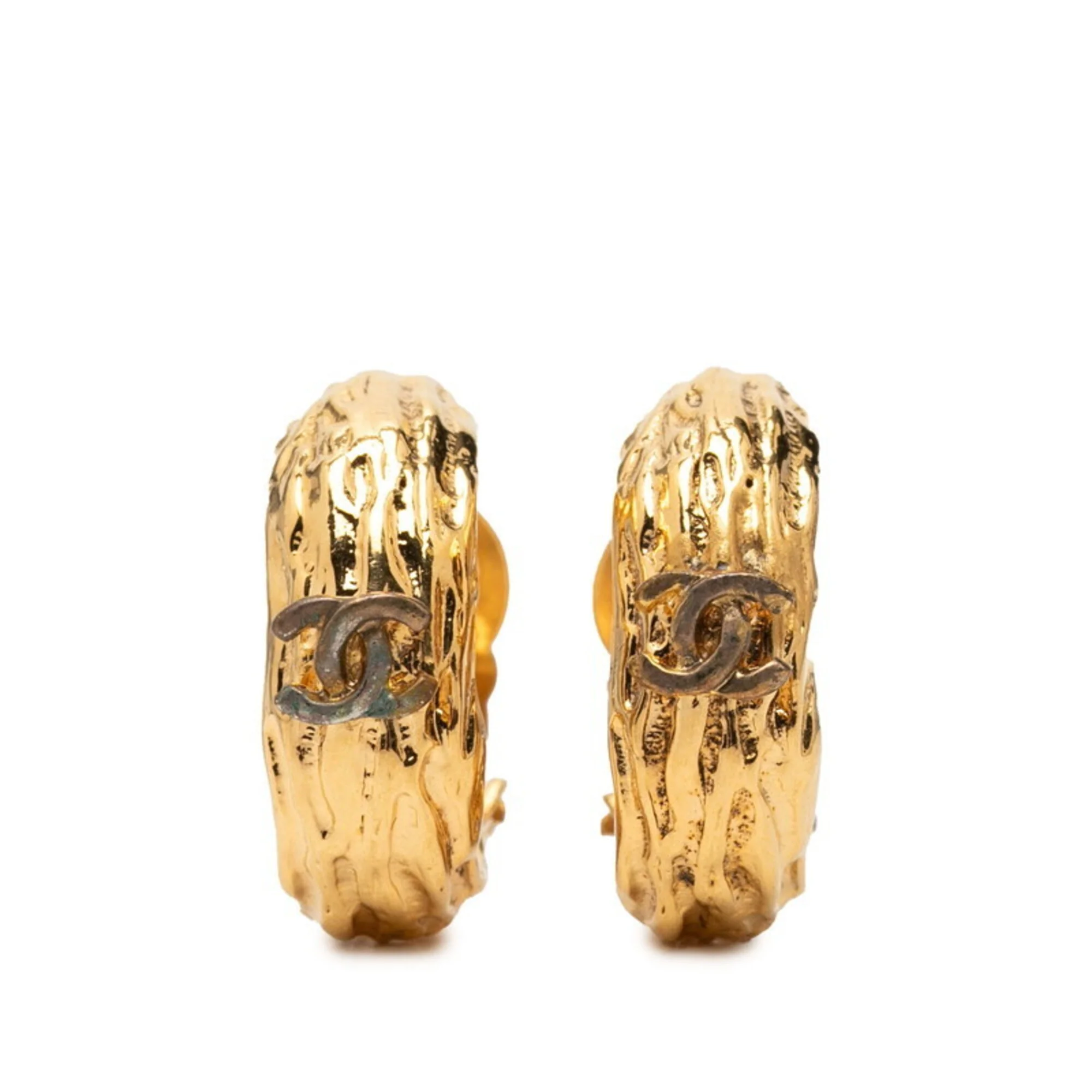 CC Logo Clip-On Earrings Metal Gold-Tone Metal