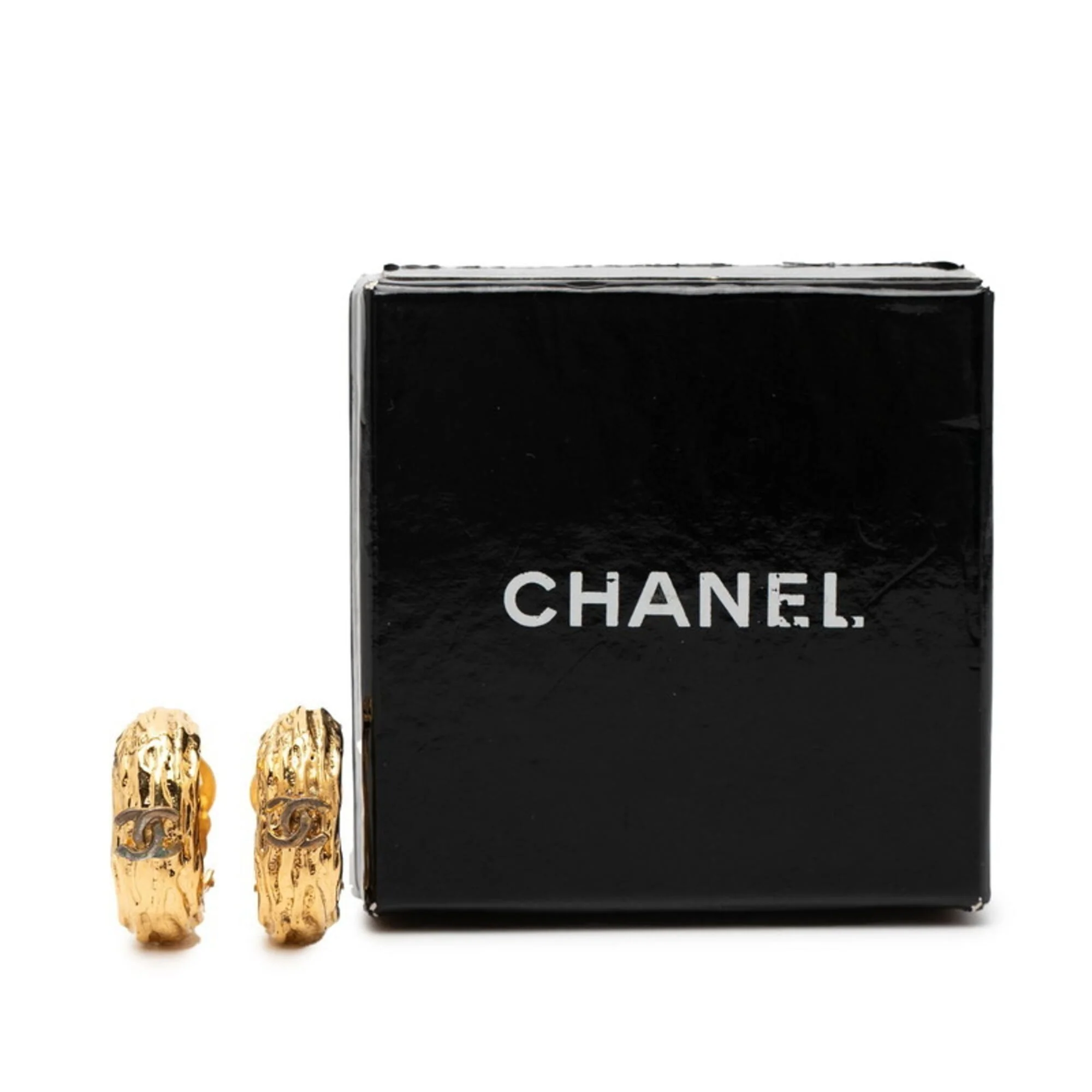 CC Logo Clip-On Earrings Metal Gold-Tone Metal - Image 4