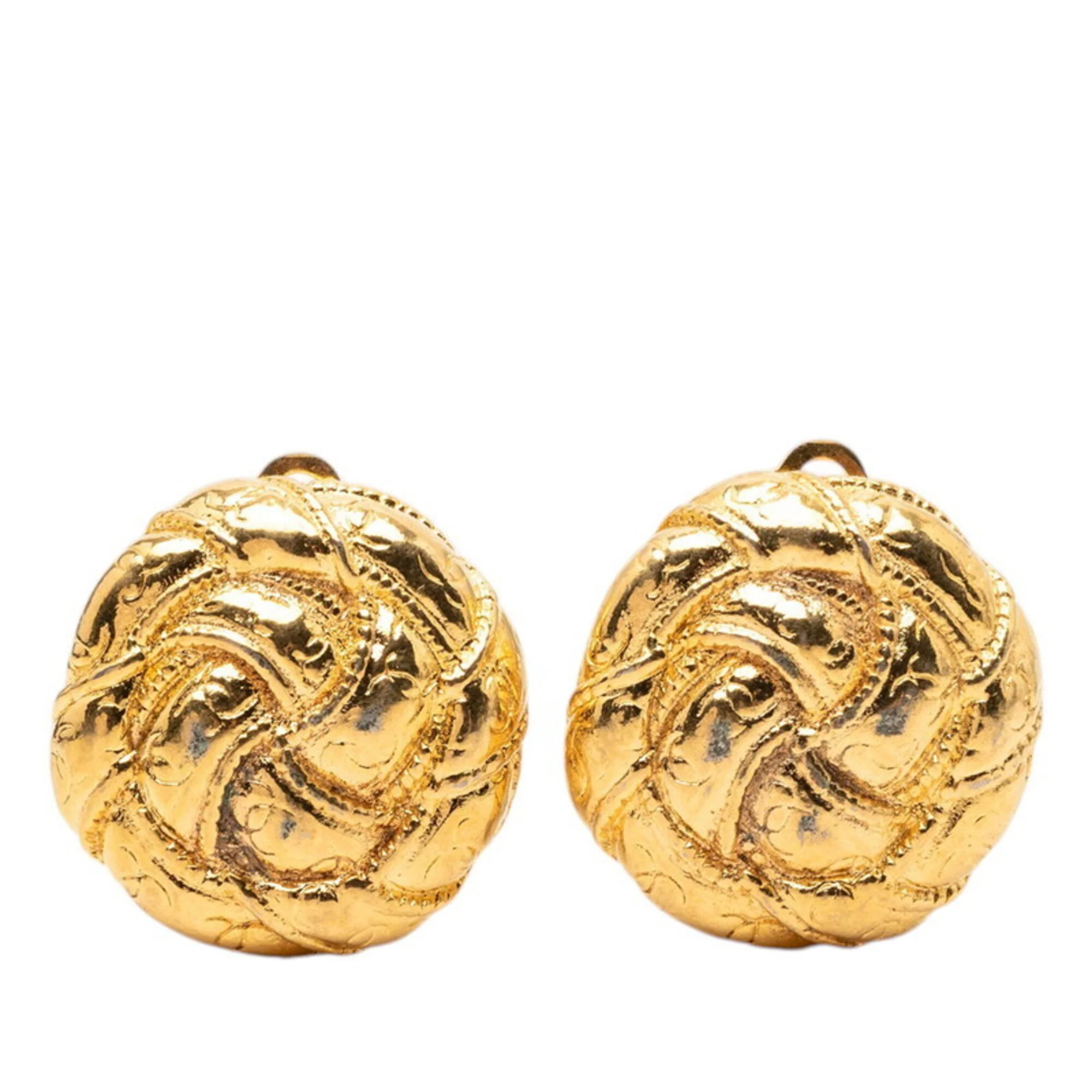 CC Logo Clip-On Earrings Metal Gold-Tone Metal