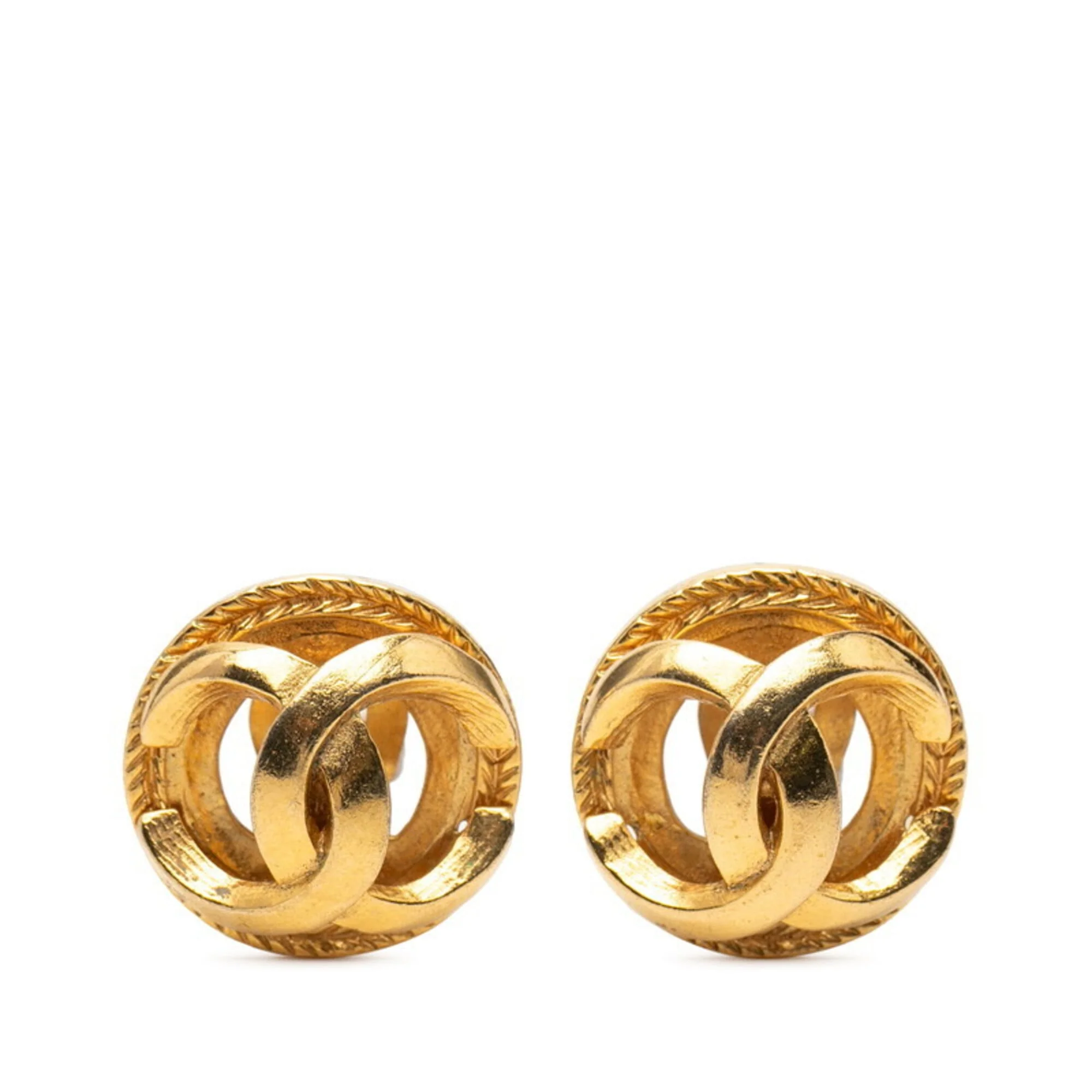 CC Logo Clip-On Earrings Metal Gold-Tone Metal