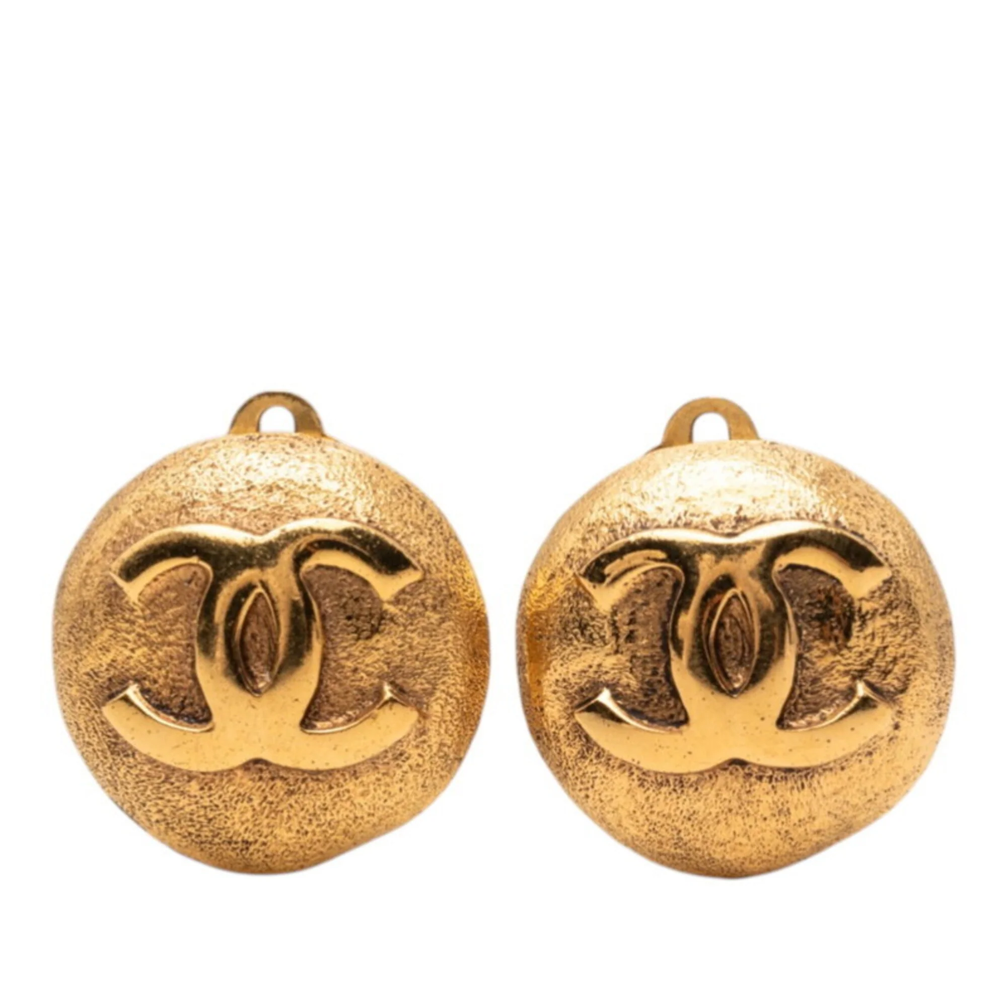 CC Logo Clip-On Earrings Metal Gold-Tone Metal