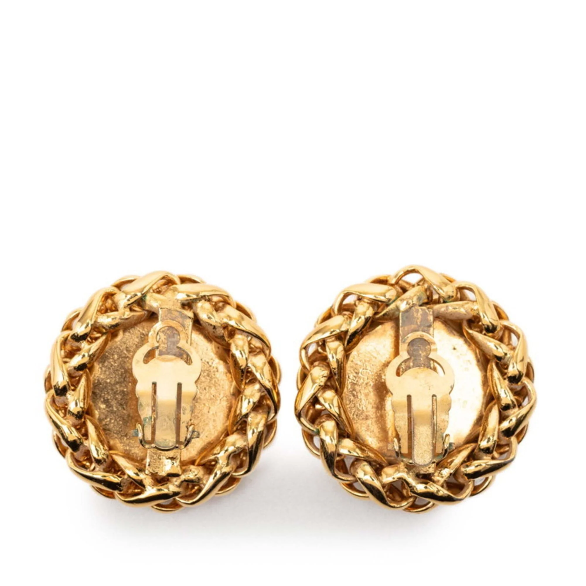 CC Logo Clip-On Earrings Metal Gold-Tone Metal - Image 2