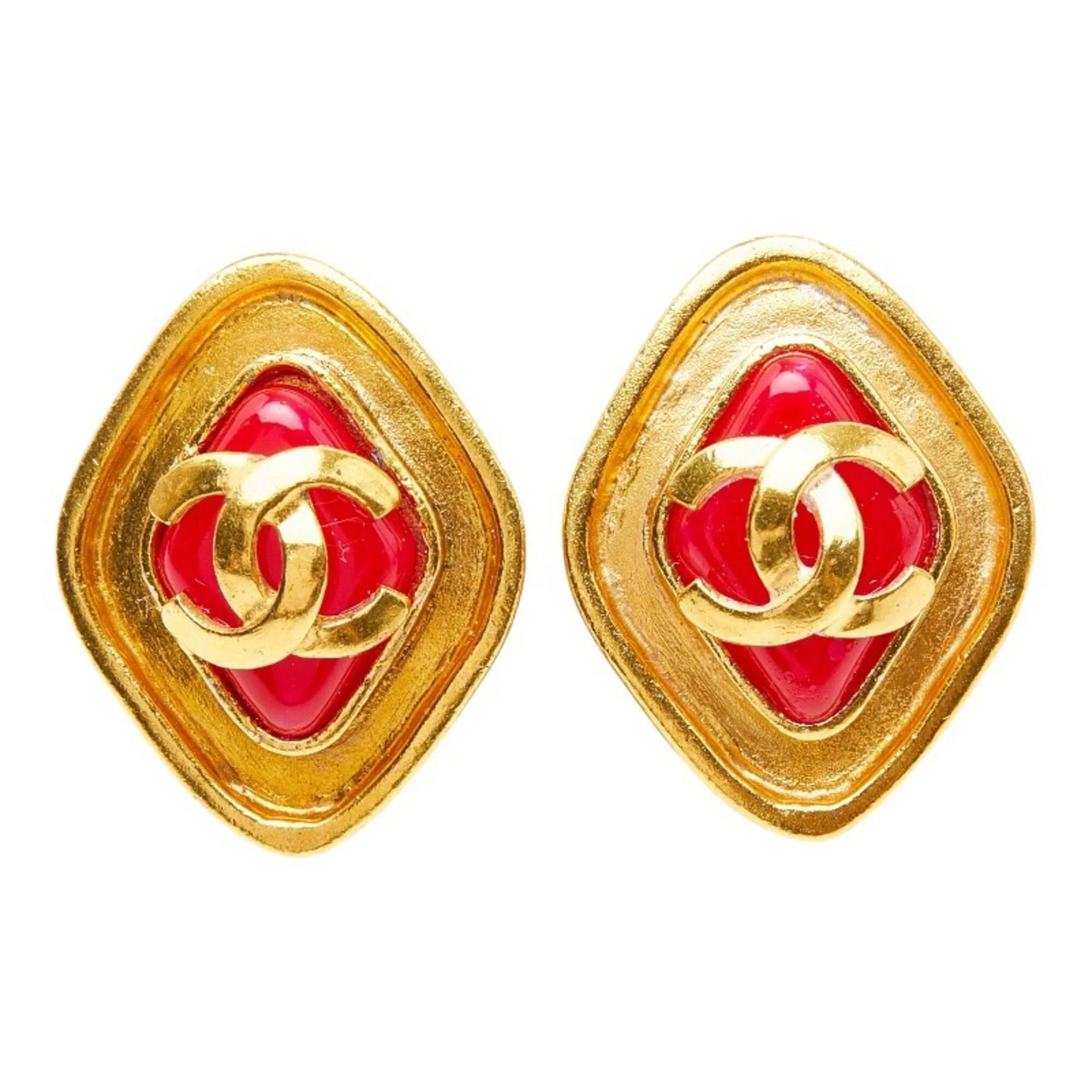 CC Logo Clip-On Earrings Metal Gold-Tone Metal