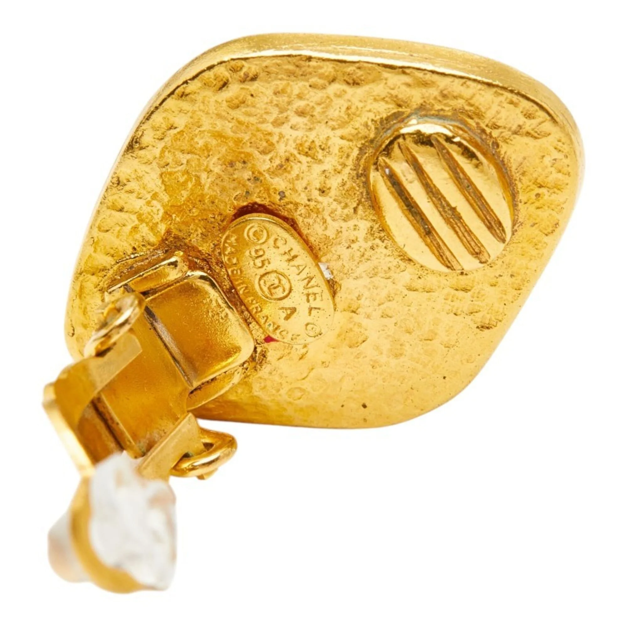 CC Logo Clip-On Earrings Metal Gold-Tone Metal - Image 3