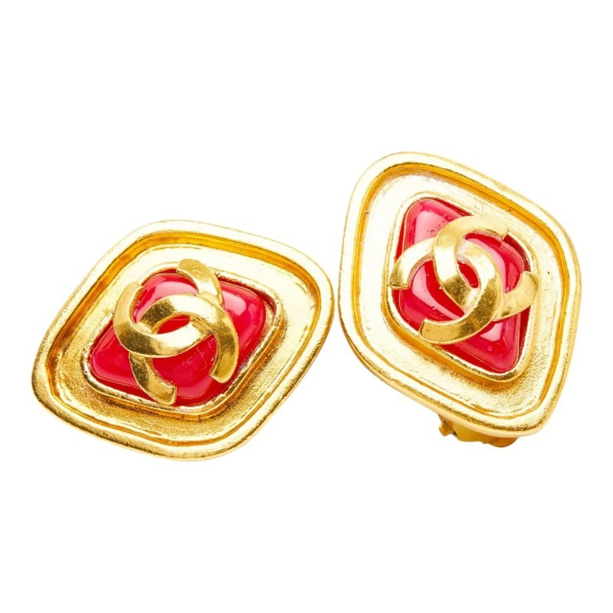CC Logo Clip-On Earrings Metal Gold-Tone Metal - Image 4
