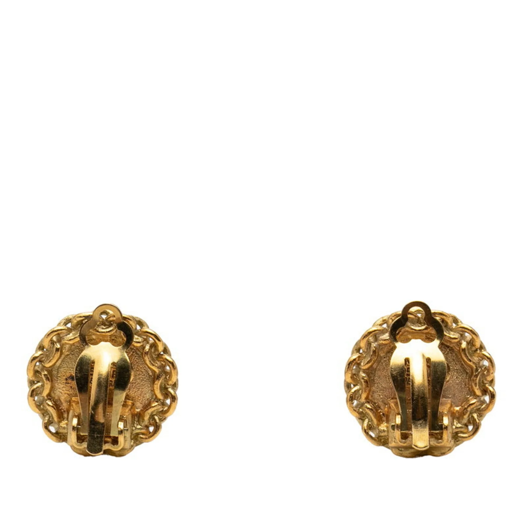 CC Logo Clip-On Earrings Metal Gold-Tone Metal - Image 2
