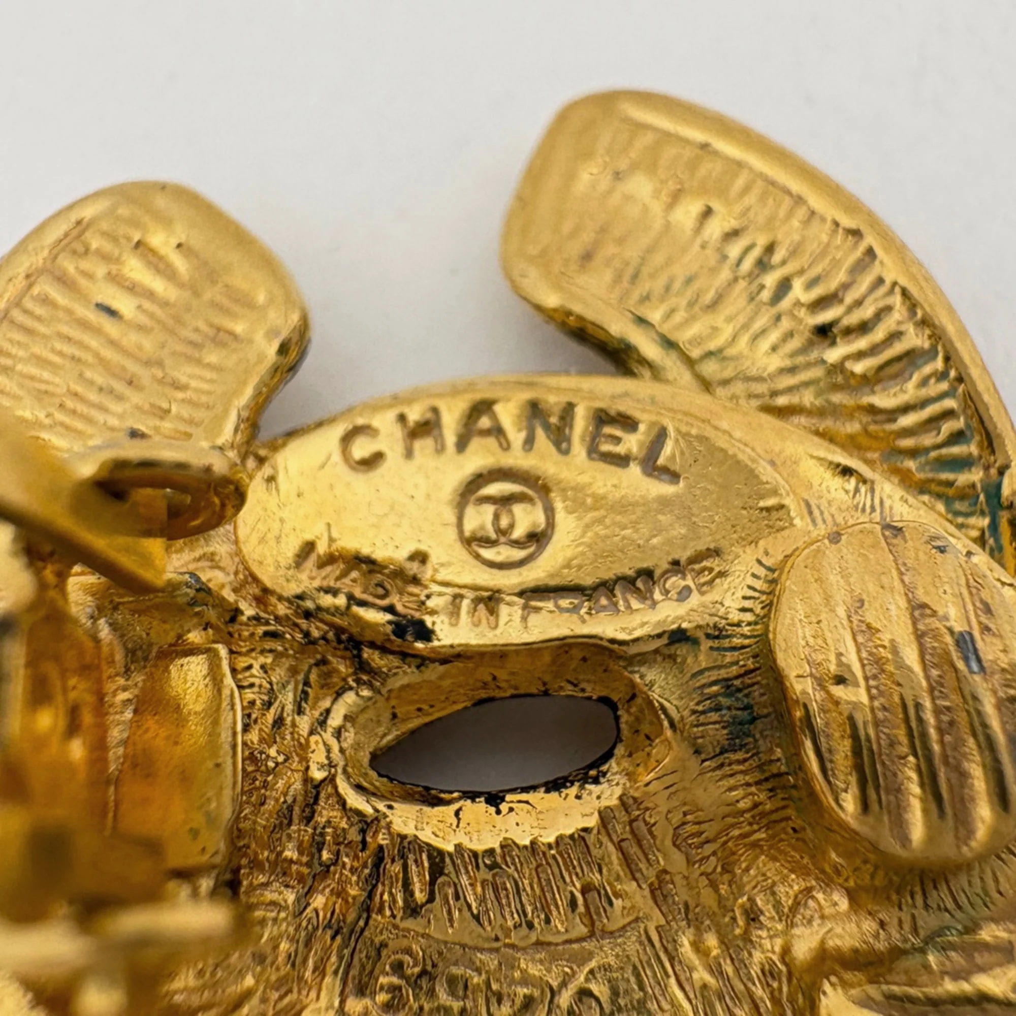 CC Logo Clip-On Earrings Metal Gold-Tone Metal - Image 5