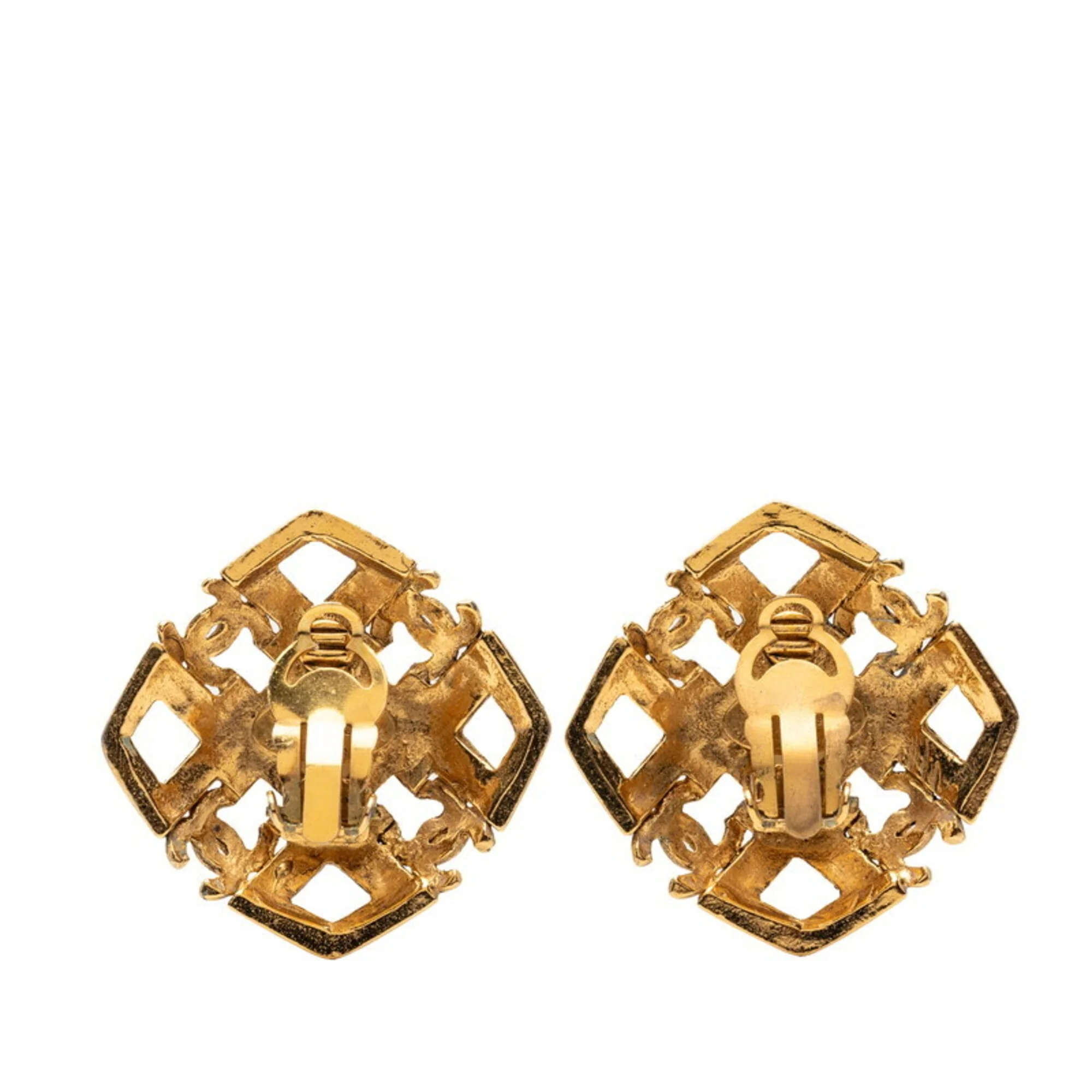 CC Logo Clip-On Earrings Metal Gold-Tone Metal - Image 2