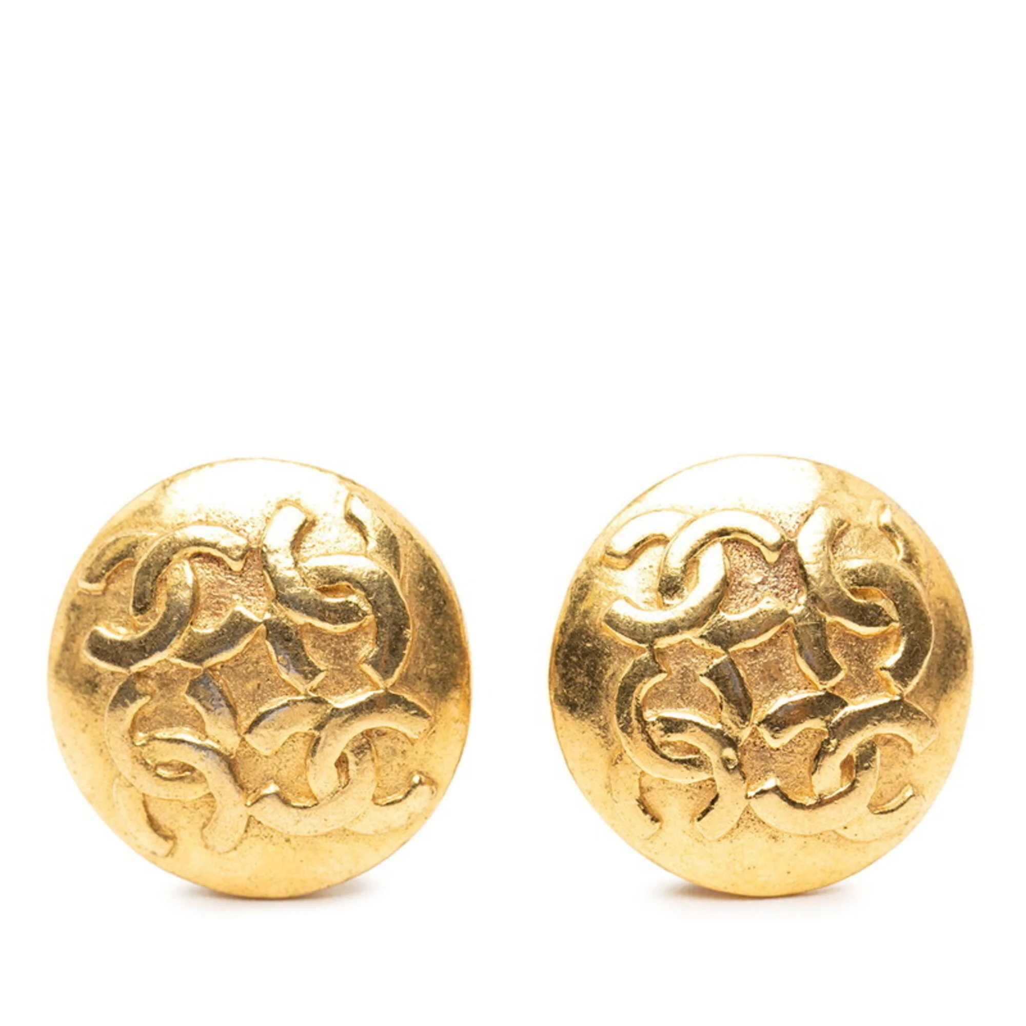 CC Logo Clip-On Earrings Metal Gold-Tone Metal