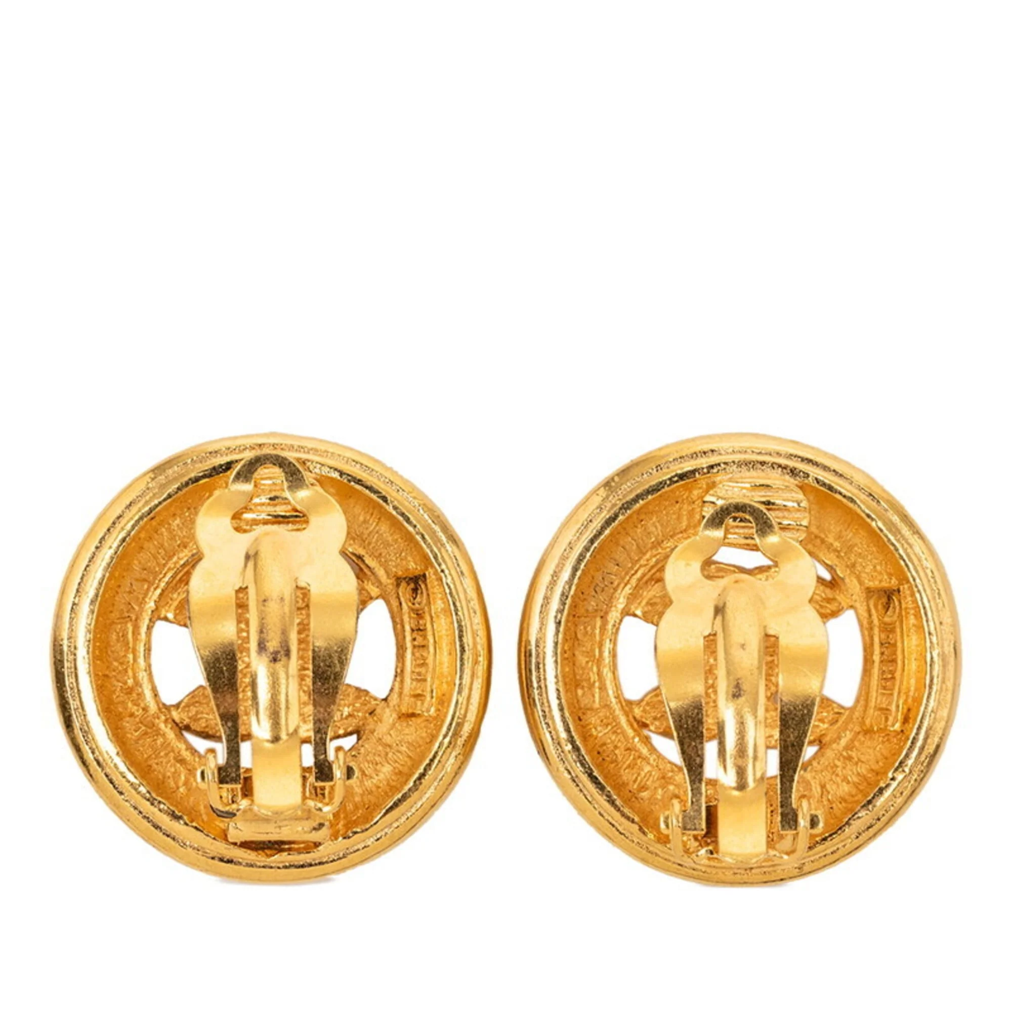 CC Logo Clip-On Earrings Metal Gold-Tone Metal - Image 2