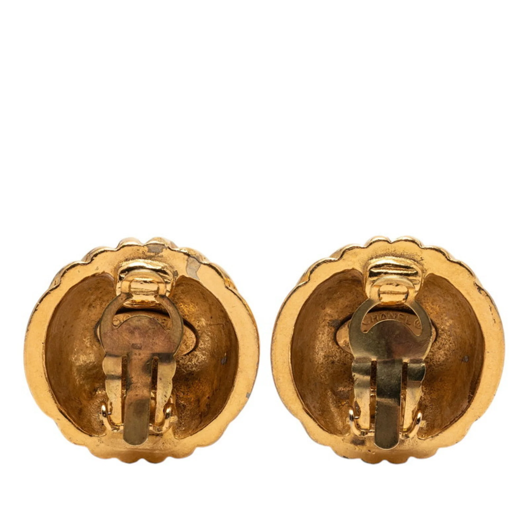 CC Logo Clip-On Earrings Metal Gold-Tone Metal - Image 2