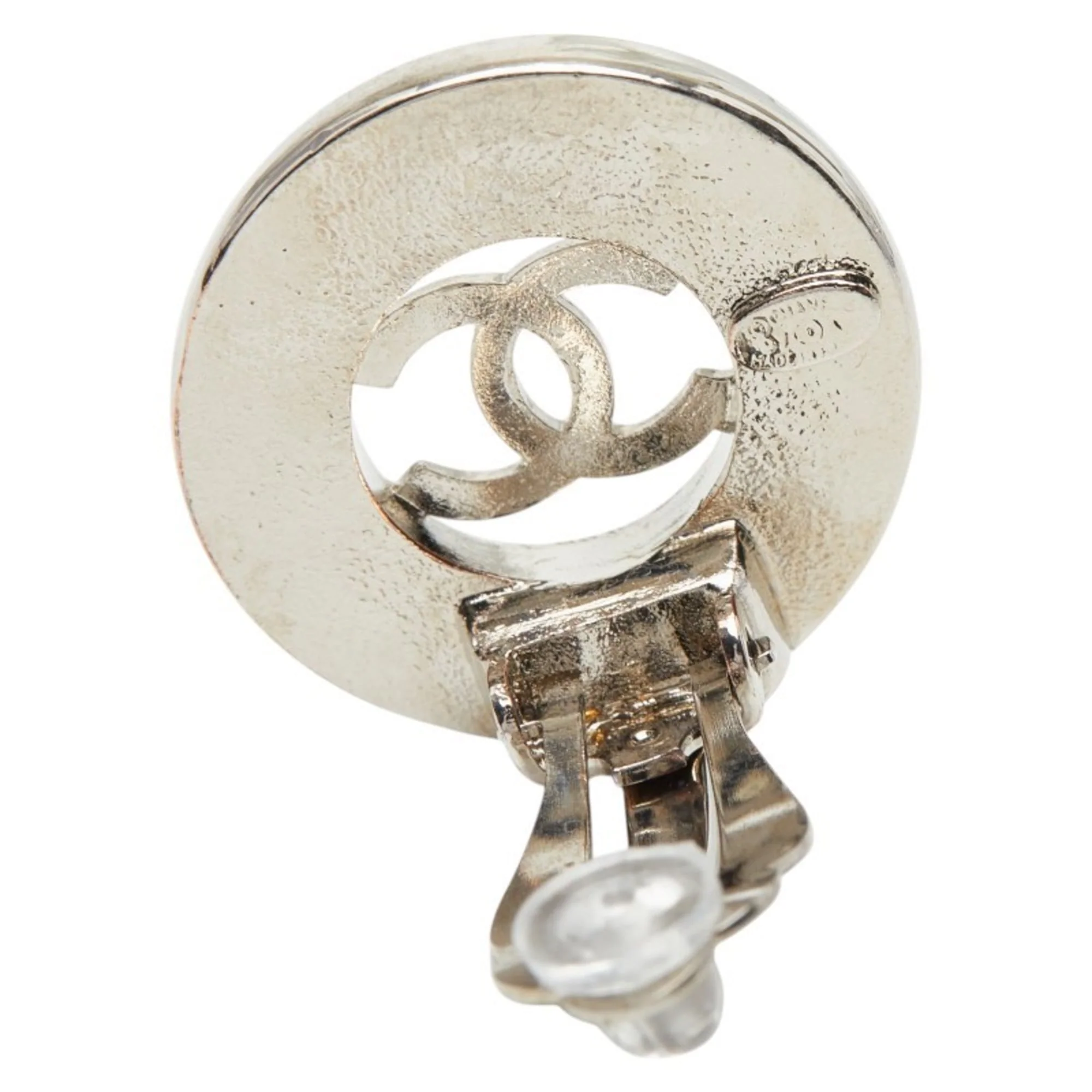 CC Logo Clip-On Earrings Silver-Tone Metal Silver-Tone Metal - Image 4